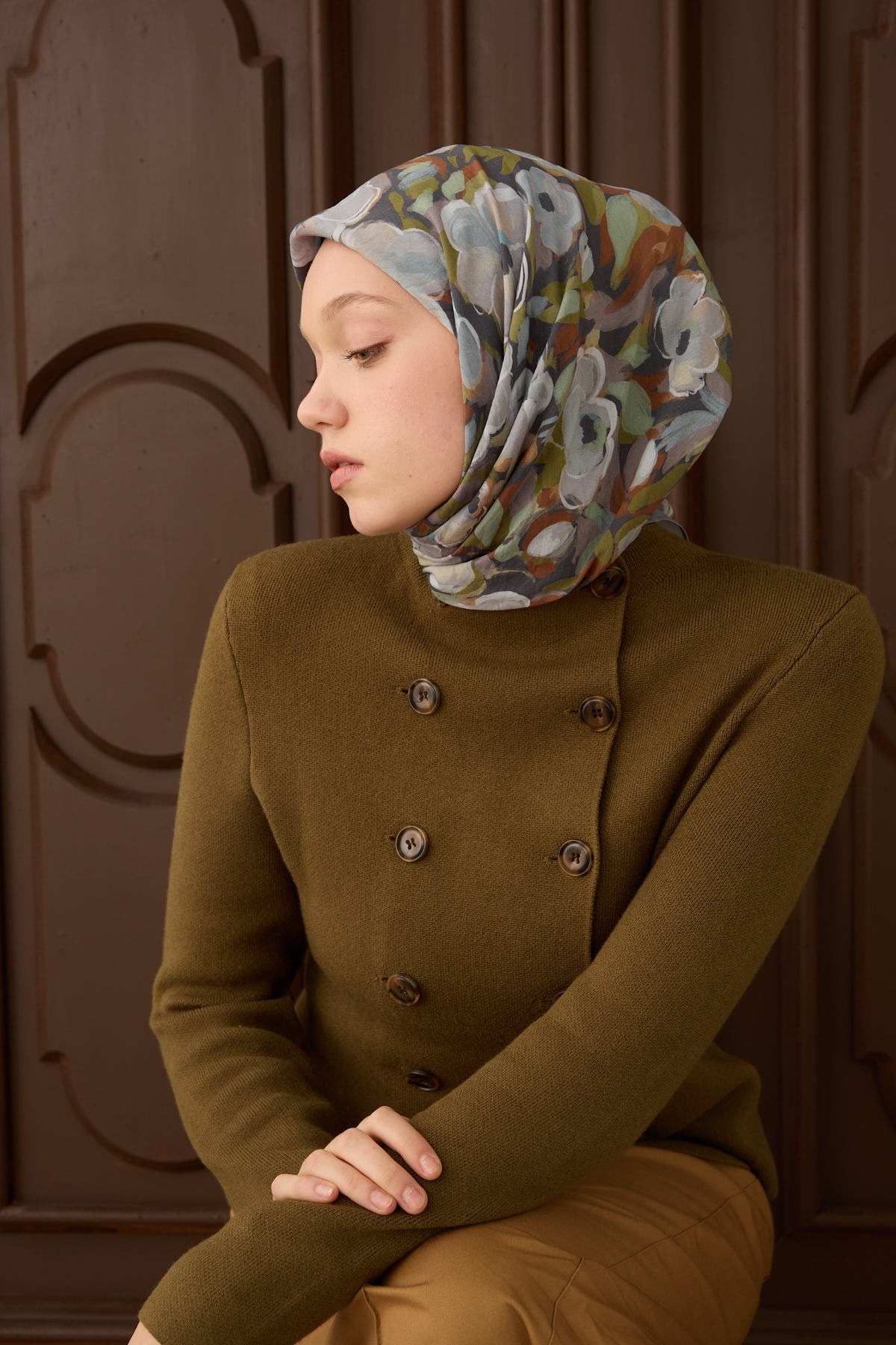 Velora Eşarp Flower Buz Mavisi