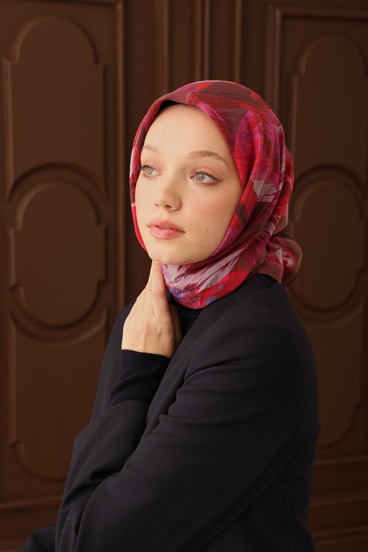Velora Eşarp Flower Fuşya