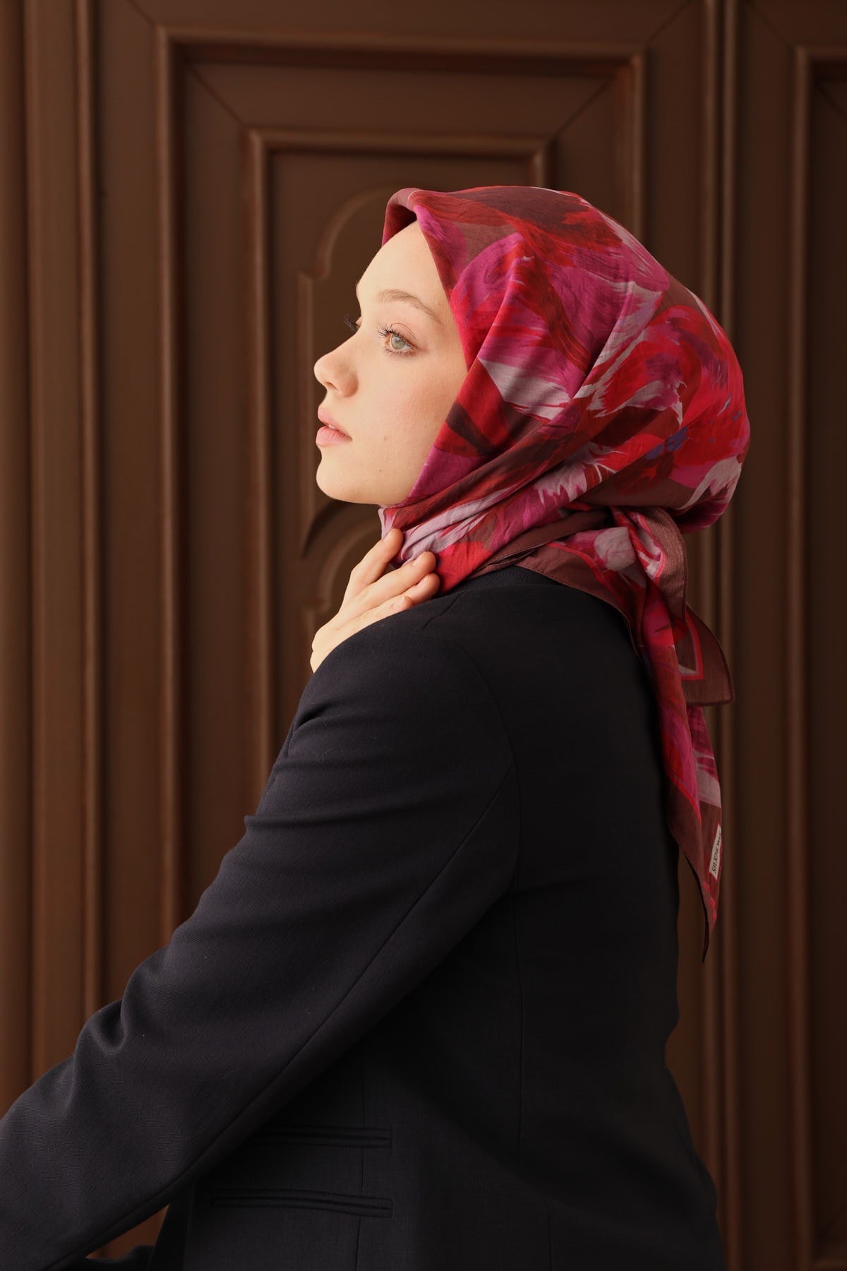 Velora Eşarp Flower Fuşya