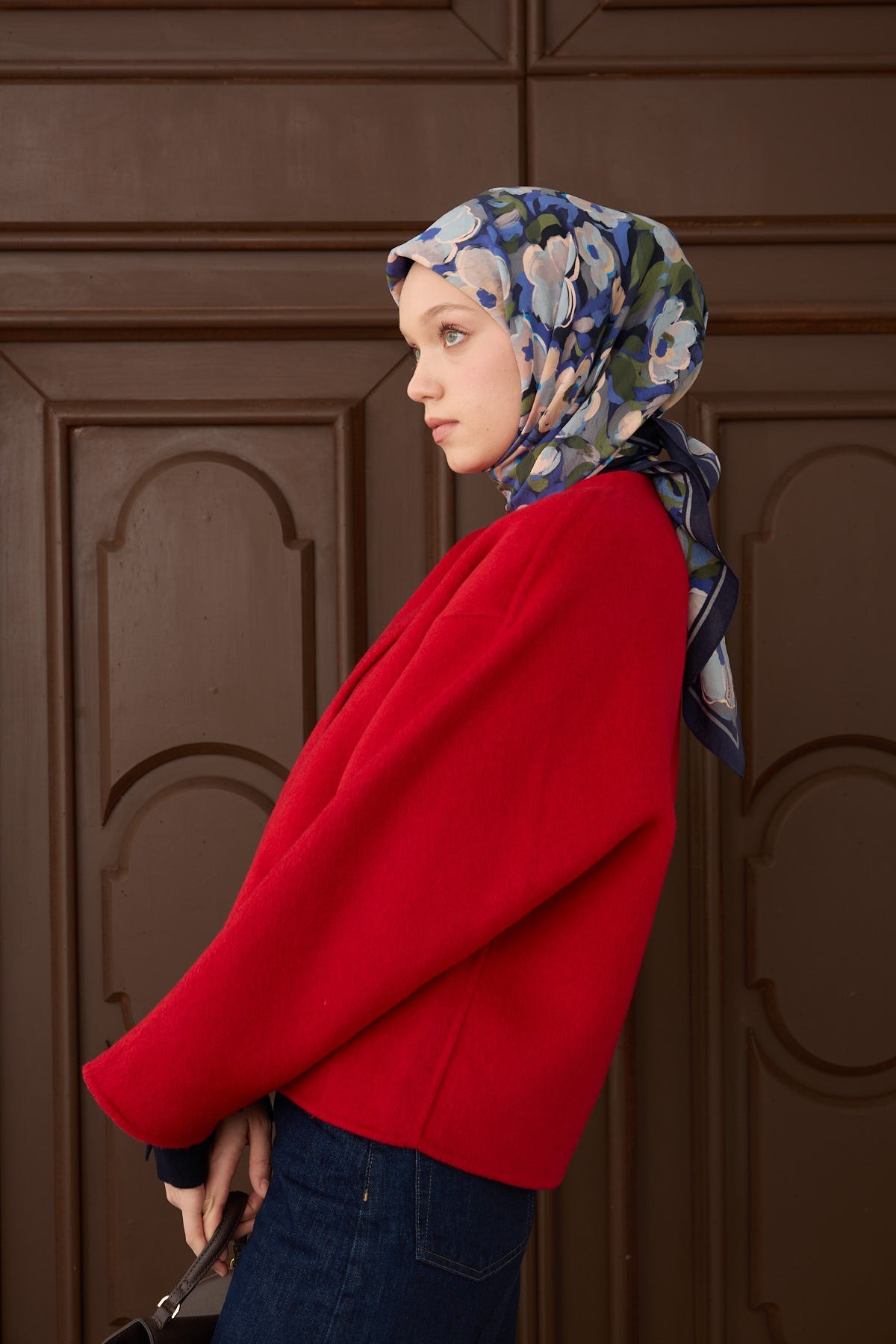 Velora Eşarp Flower Gece Mavisi