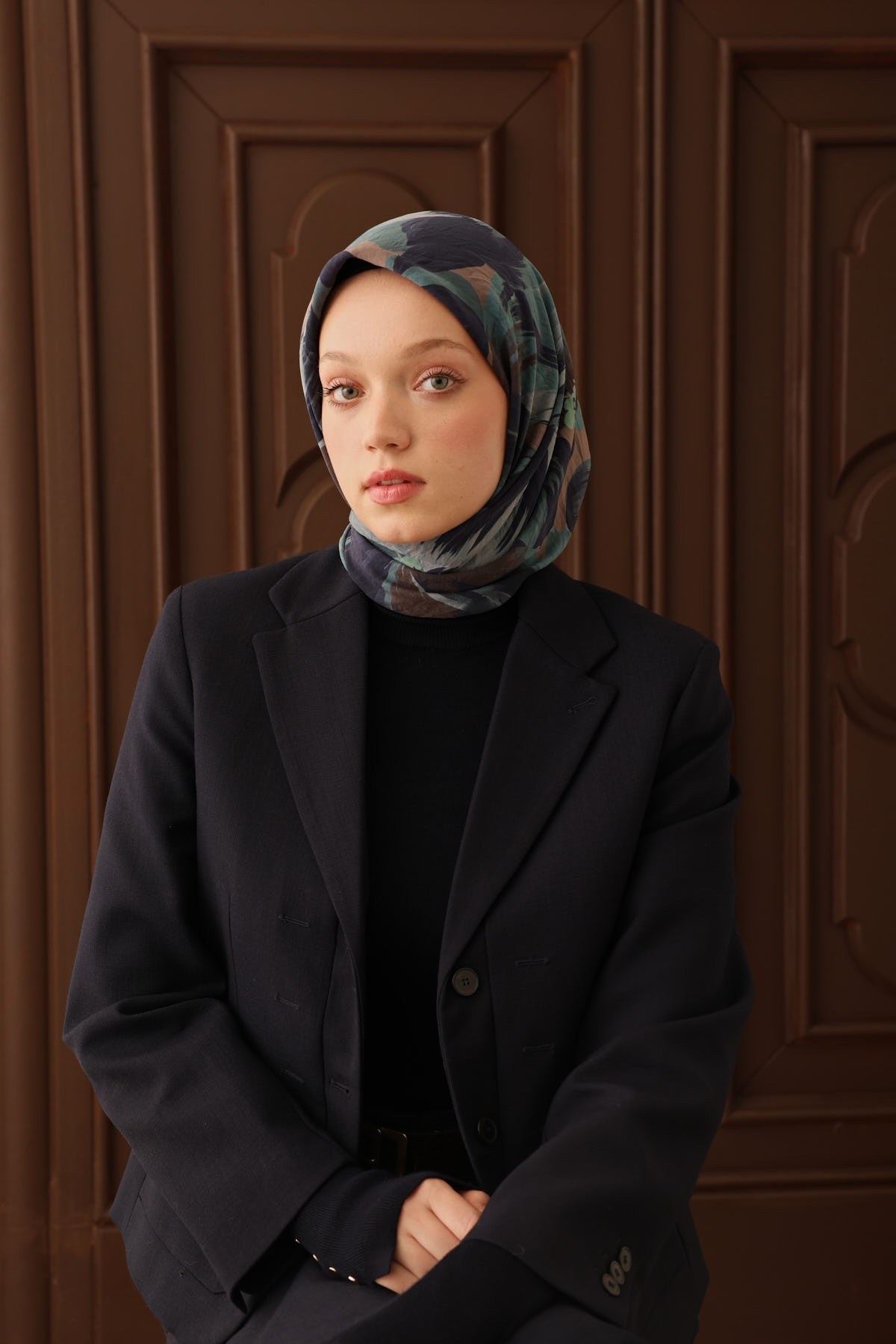 Velora Eşarp Flower Gece Mavisi