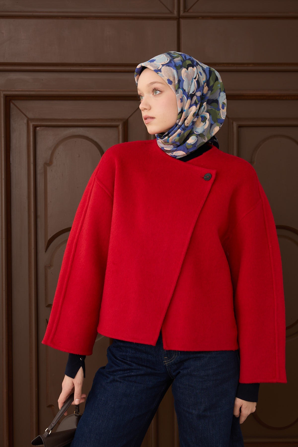 Velora Eşarp Flower Gece Mavisi