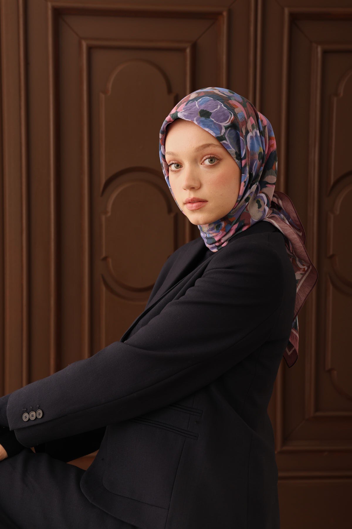 Velora Eşarp Flower Gül Kurusu