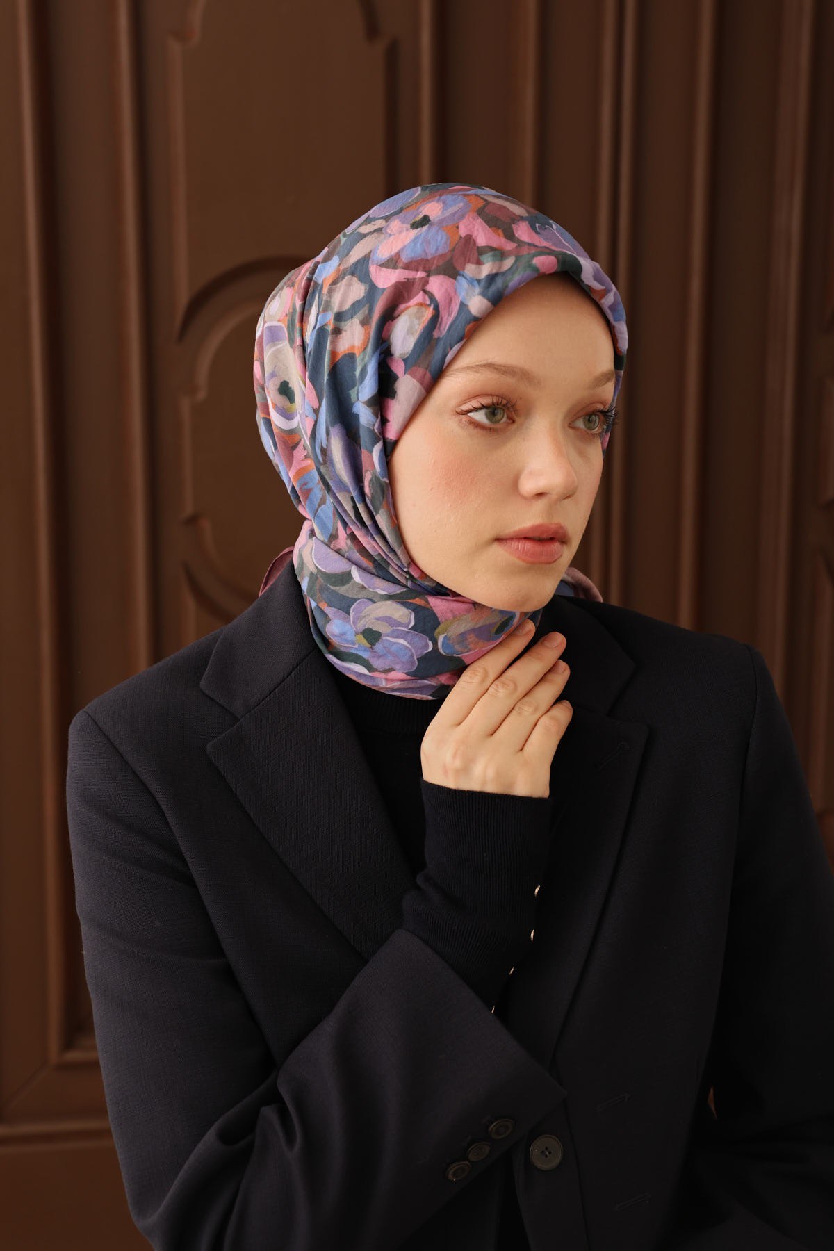 Velora Eşarp Flower Gül Kurusu