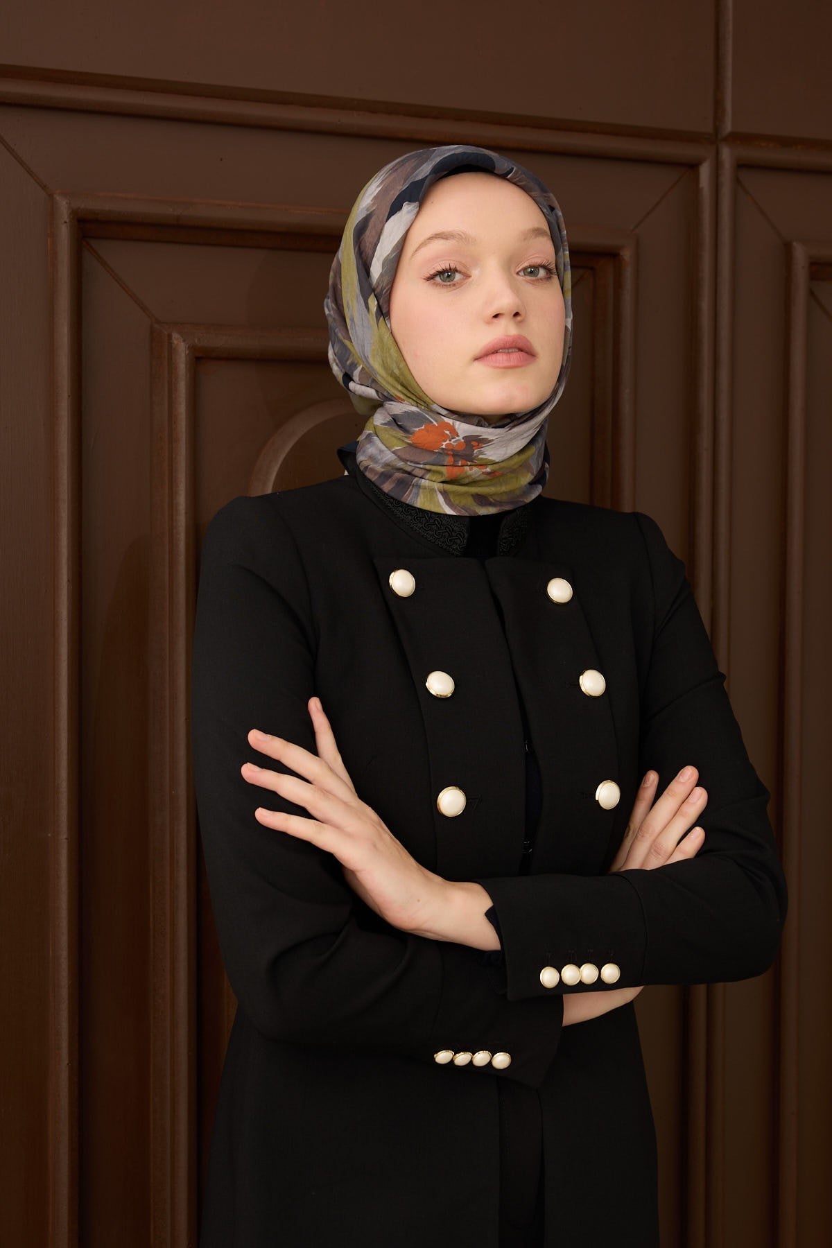 Velora Eşarp Flower Kahverengi