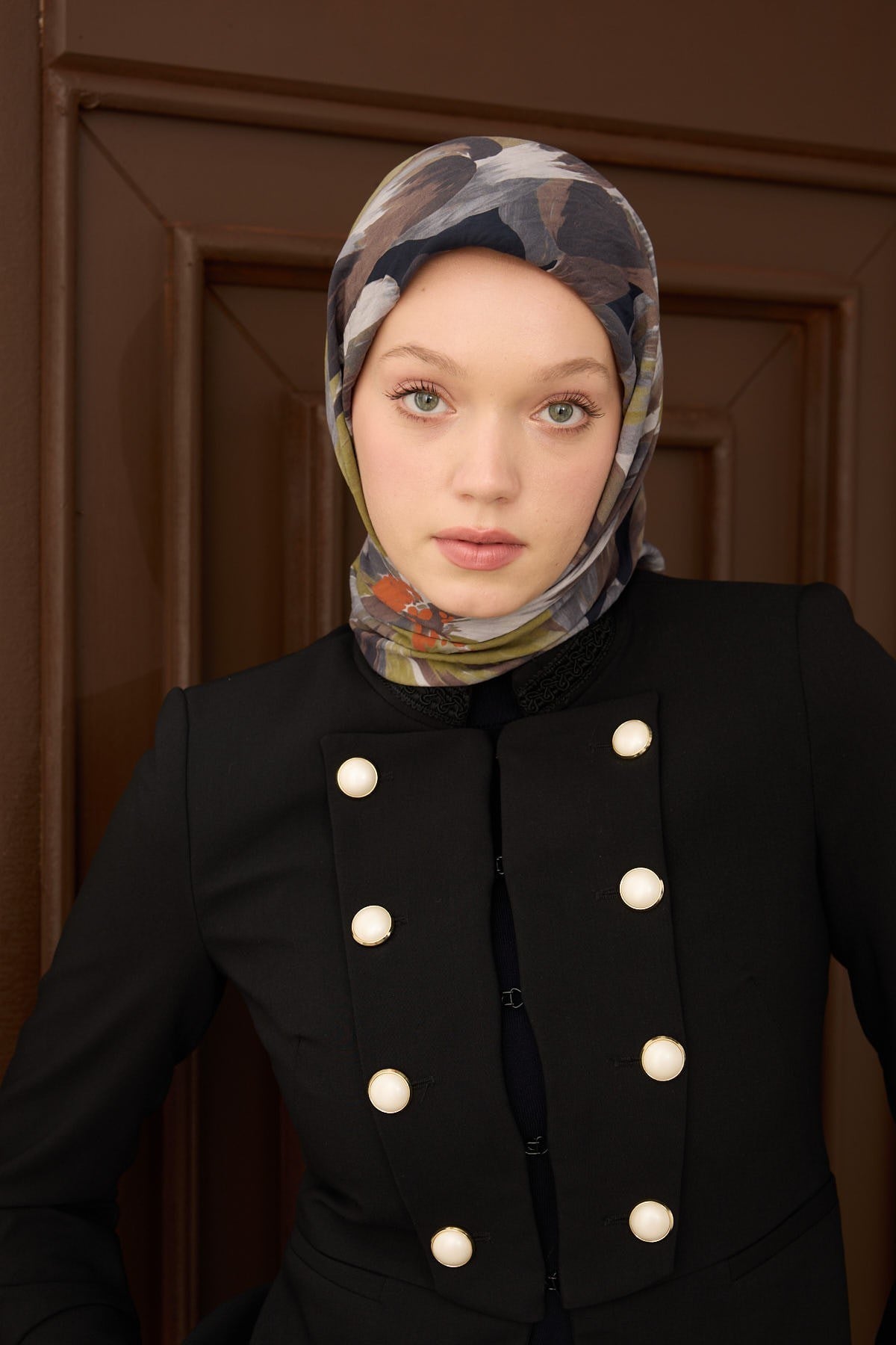 Velora Eşarp Flower Kahverengi