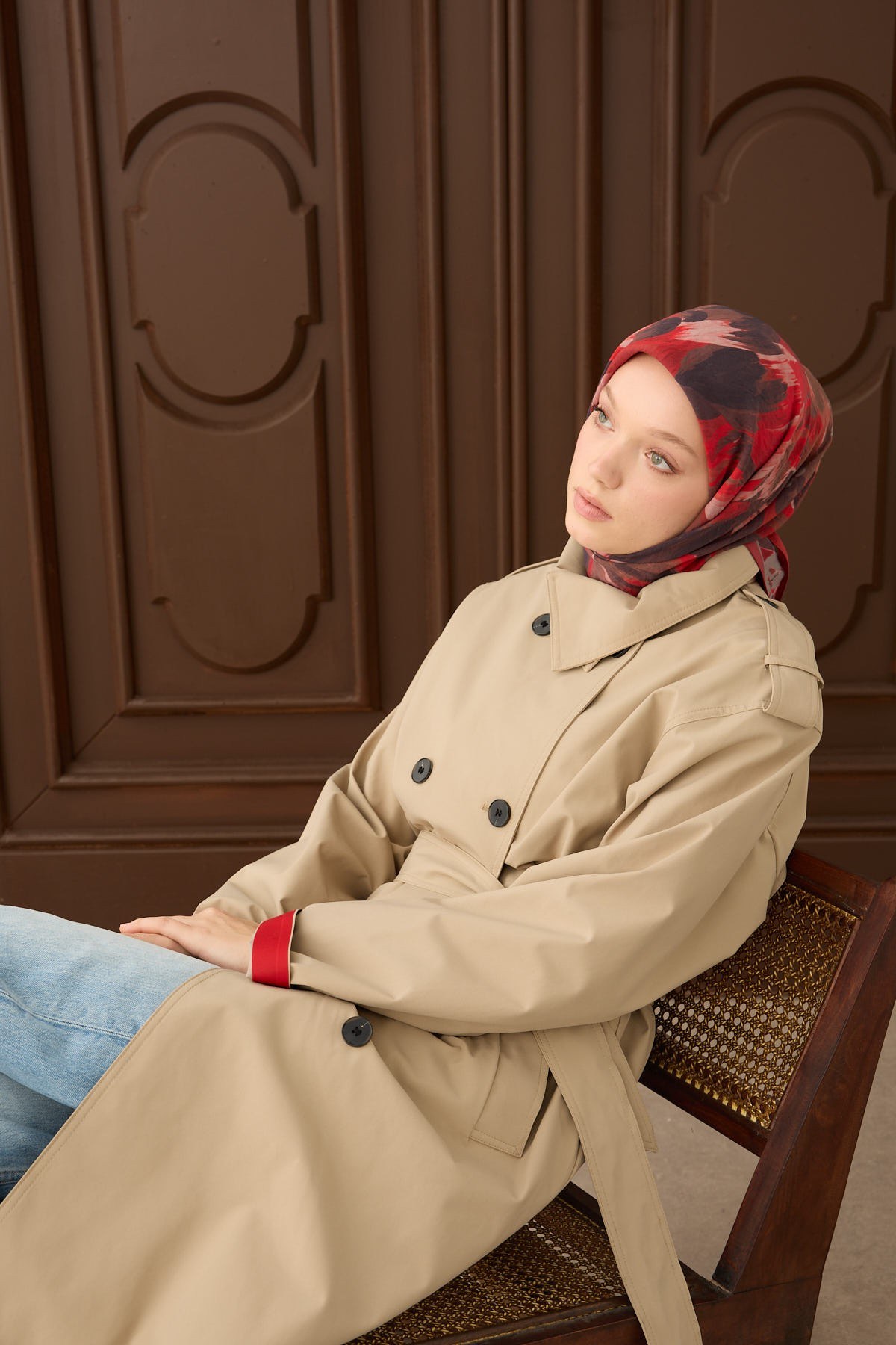 Velora Eşarp Flower Kırmızı