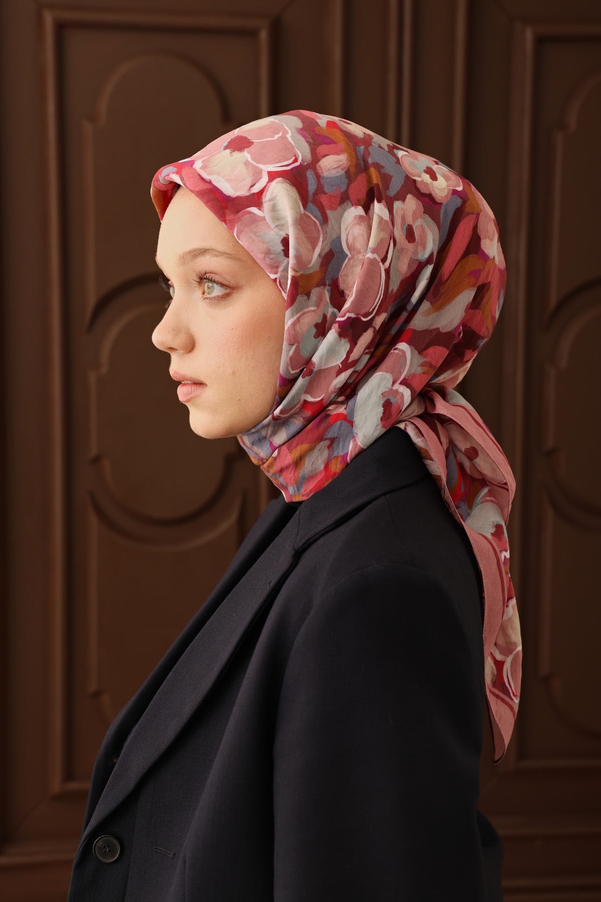 Velora Eşarp Flower Koyu Pembe