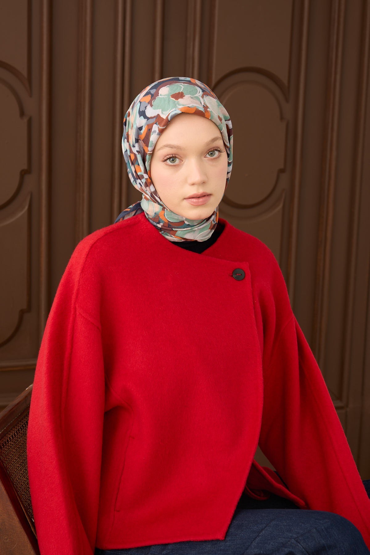 Velora Eşarp Flower Lacivert