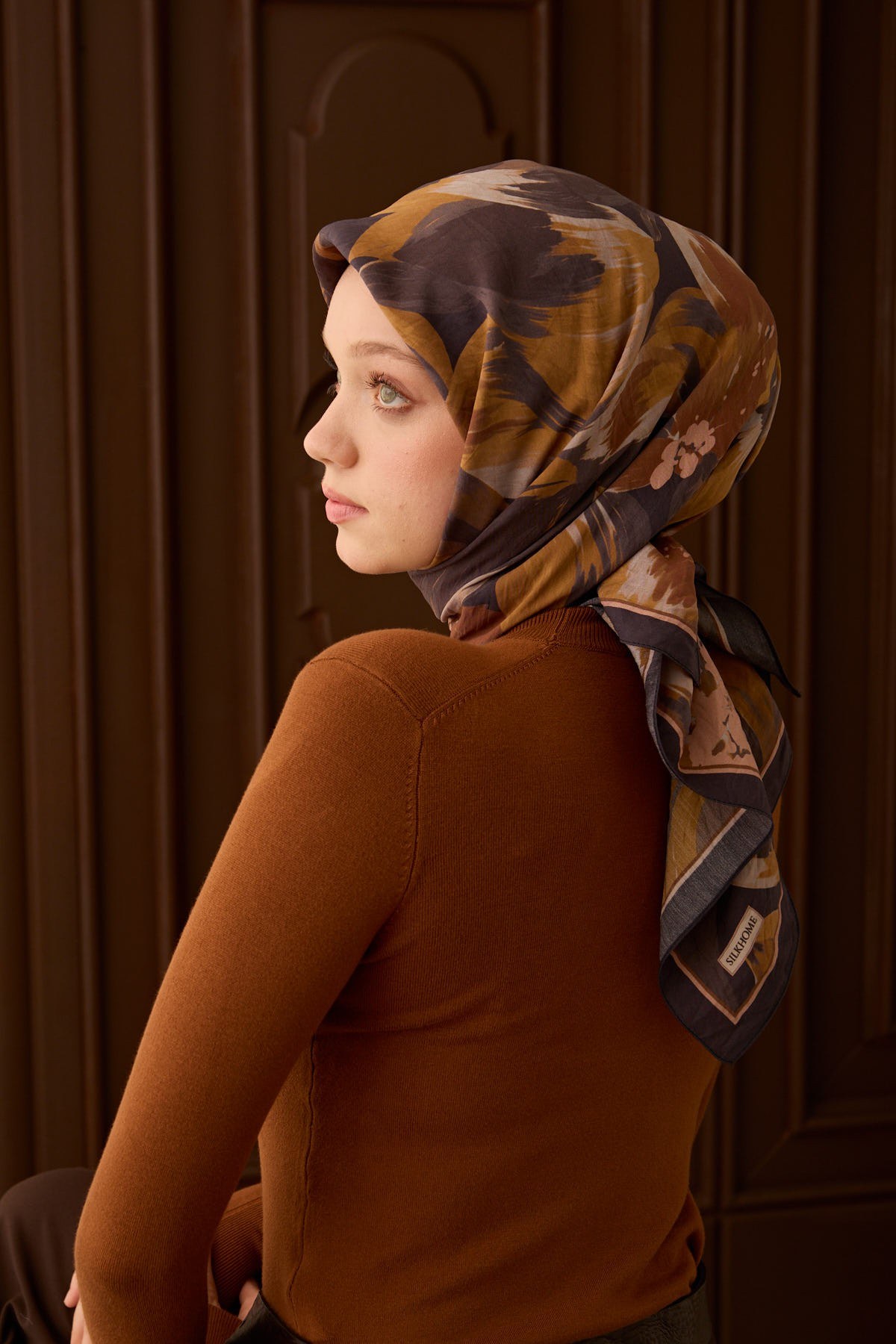 Velora Eşarp Flower Lacivert
