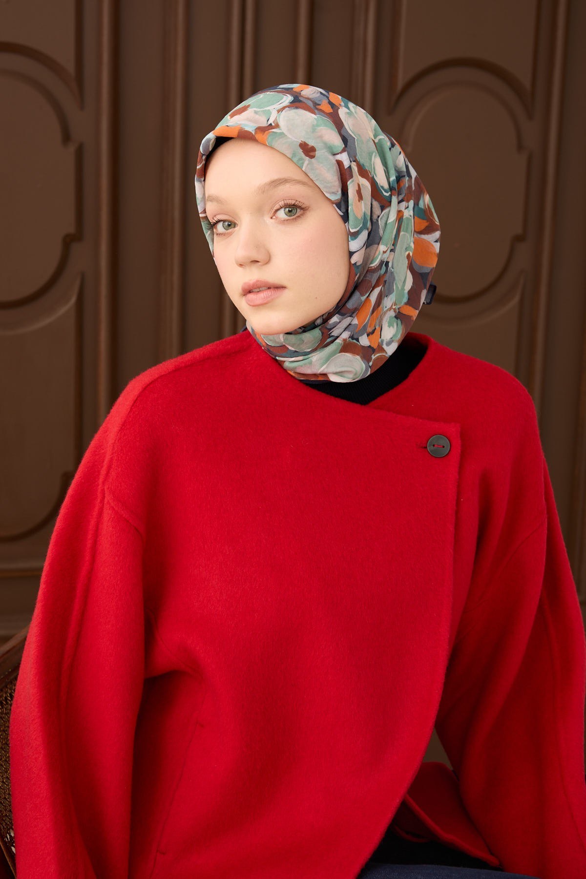 Velora Eşarp Flower Lacivert