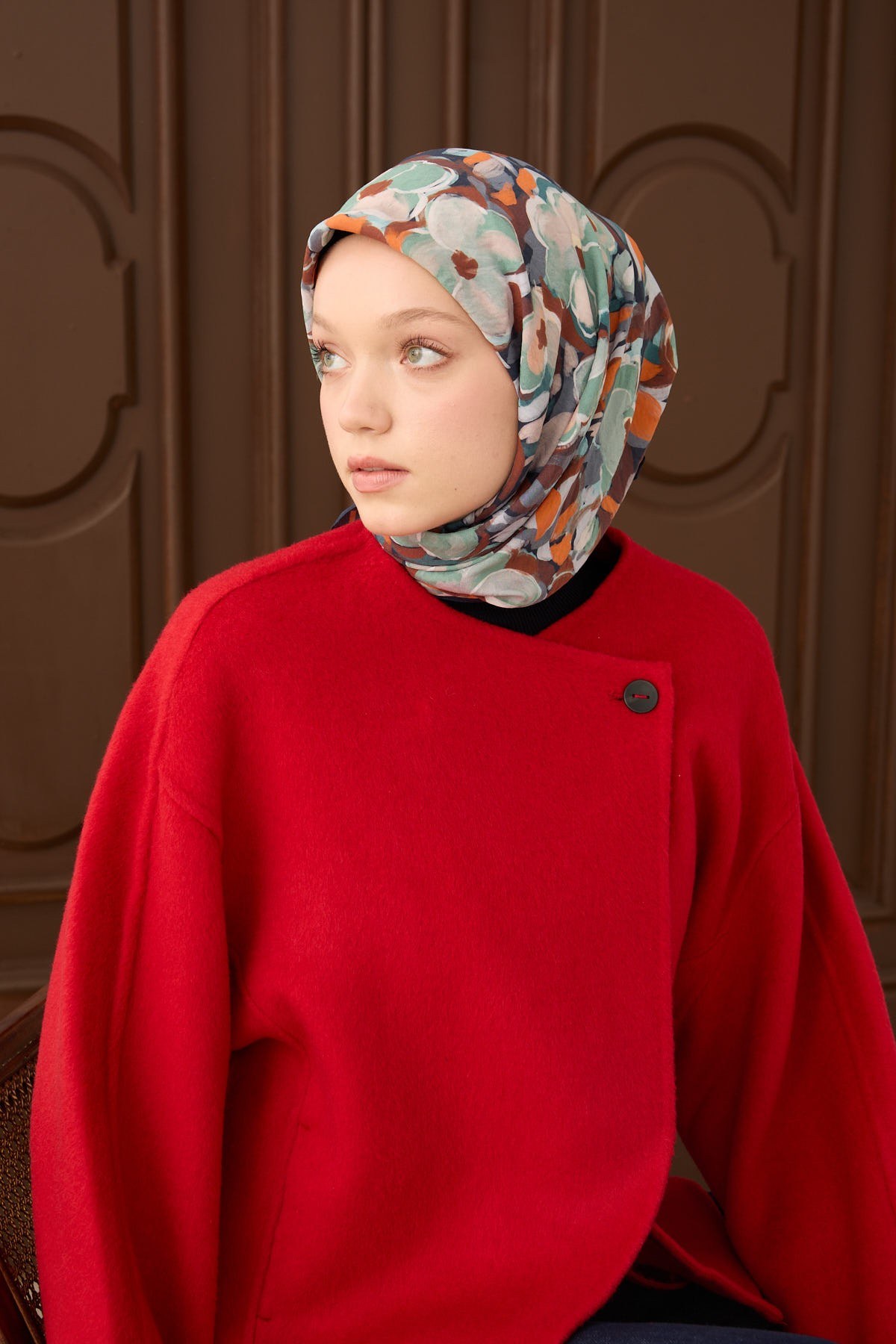 Velora Eşarp Flower Lacivert