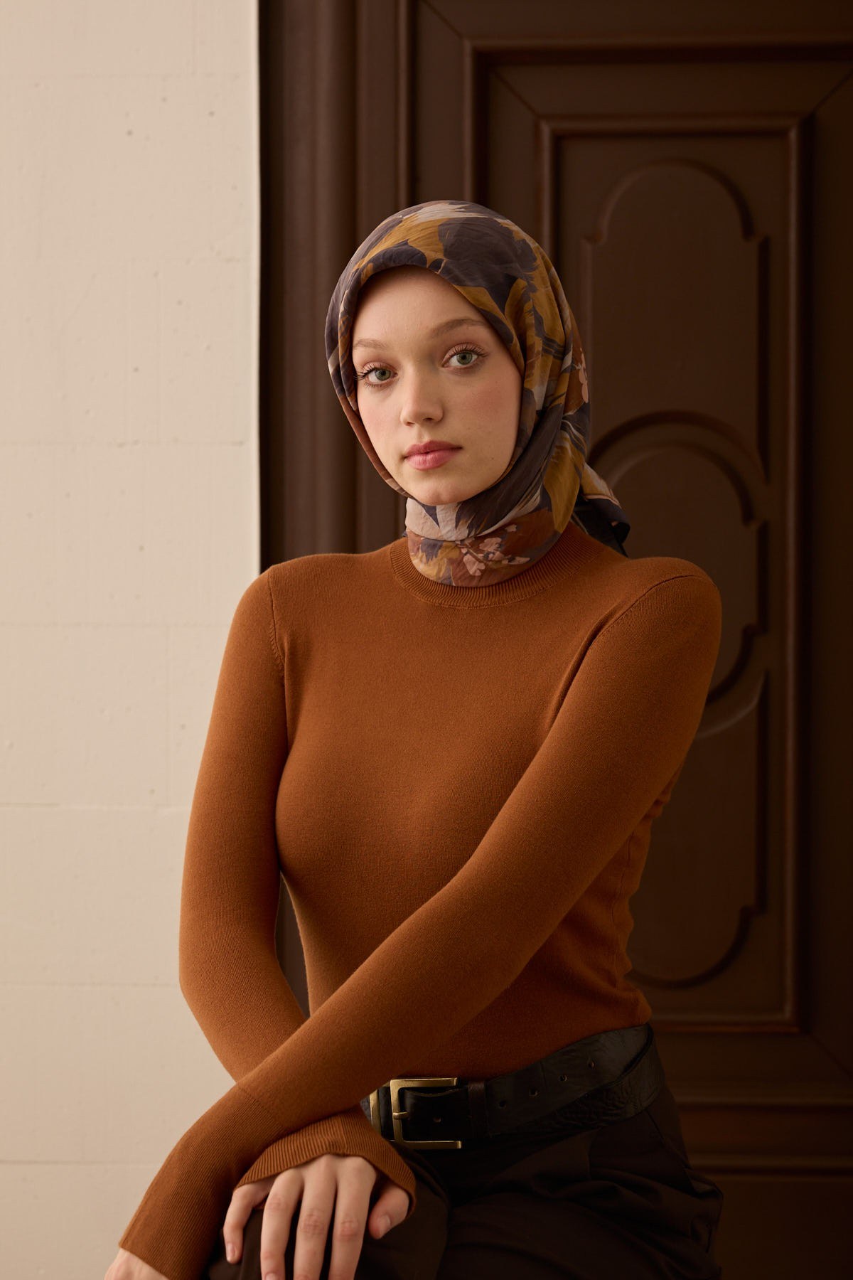 Velora Eşarp Flower Lacivert
