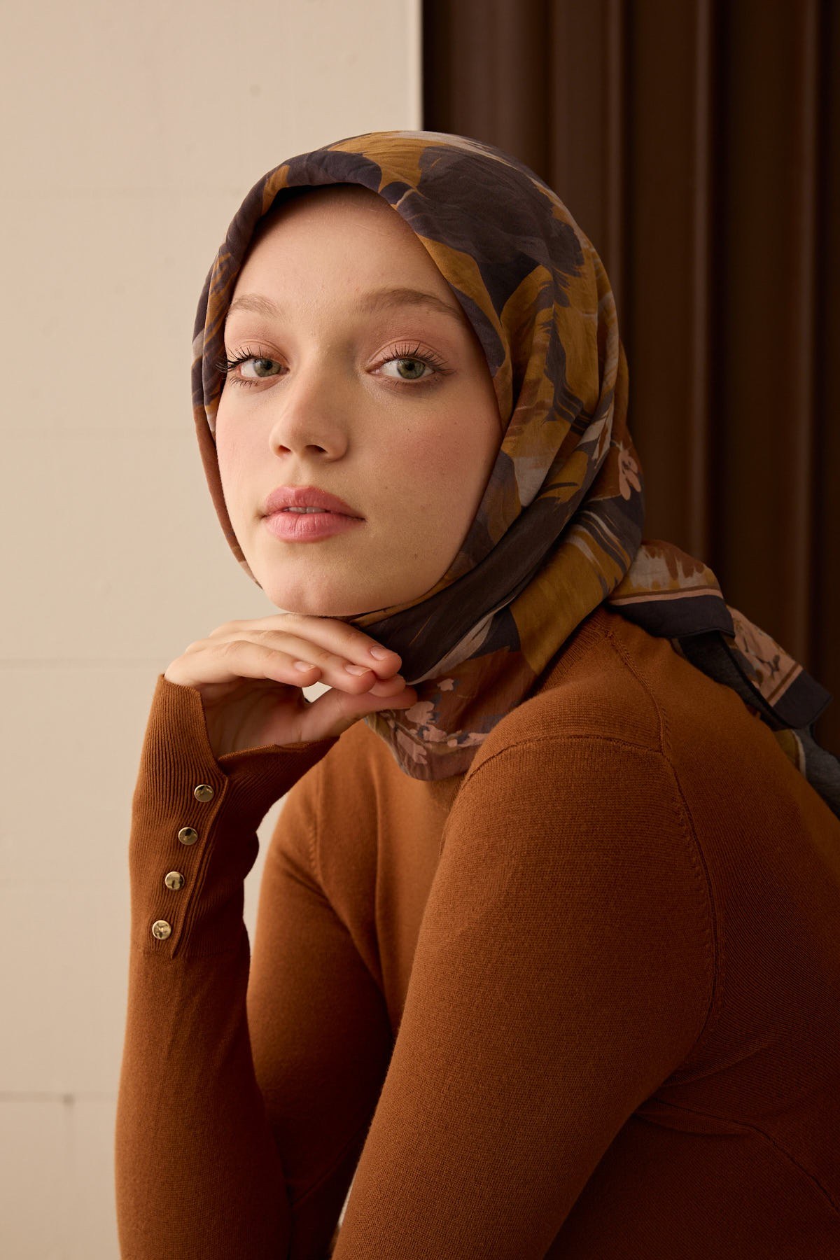 Velora Eşarp Flower Lacivert