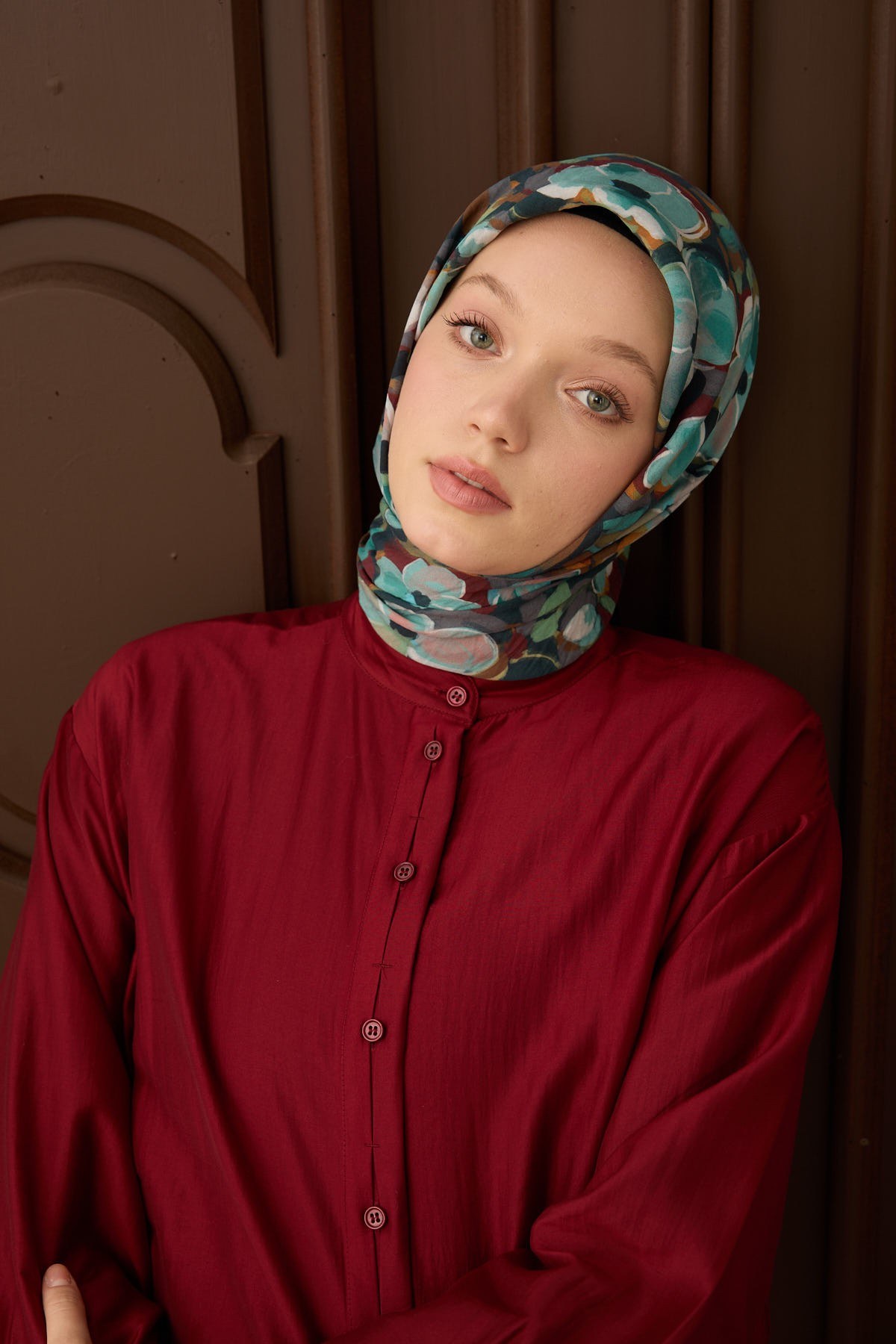 Velora Eşarp Flower Petrol Mavisi