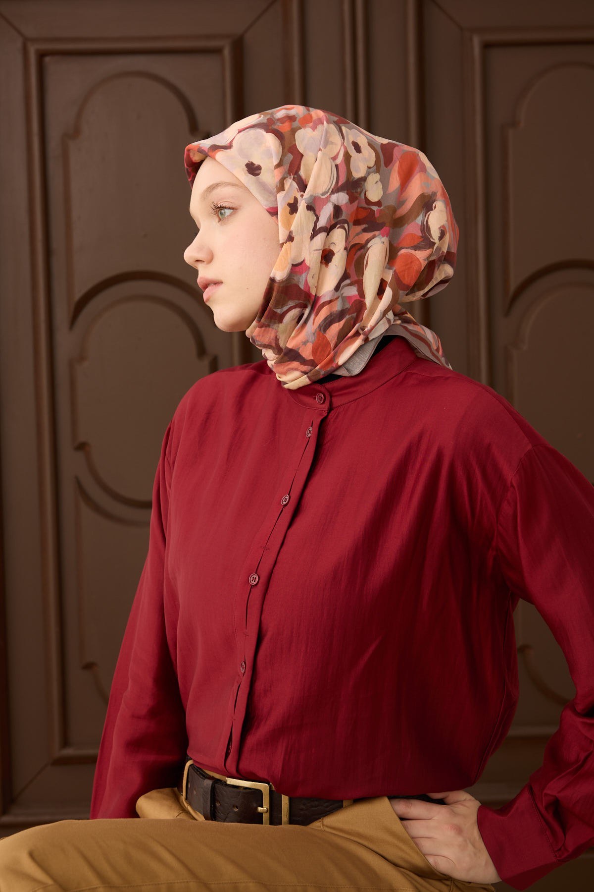 Velora Eşarp Flower Vizon