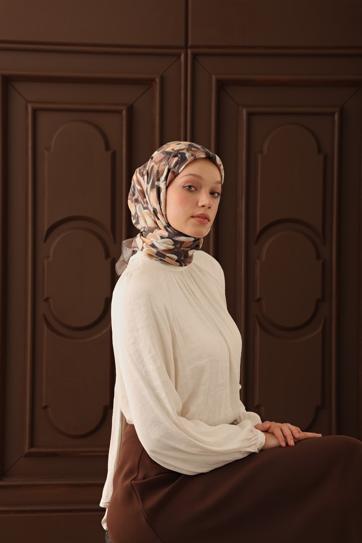 Velora Eşarp Flower Vizon
