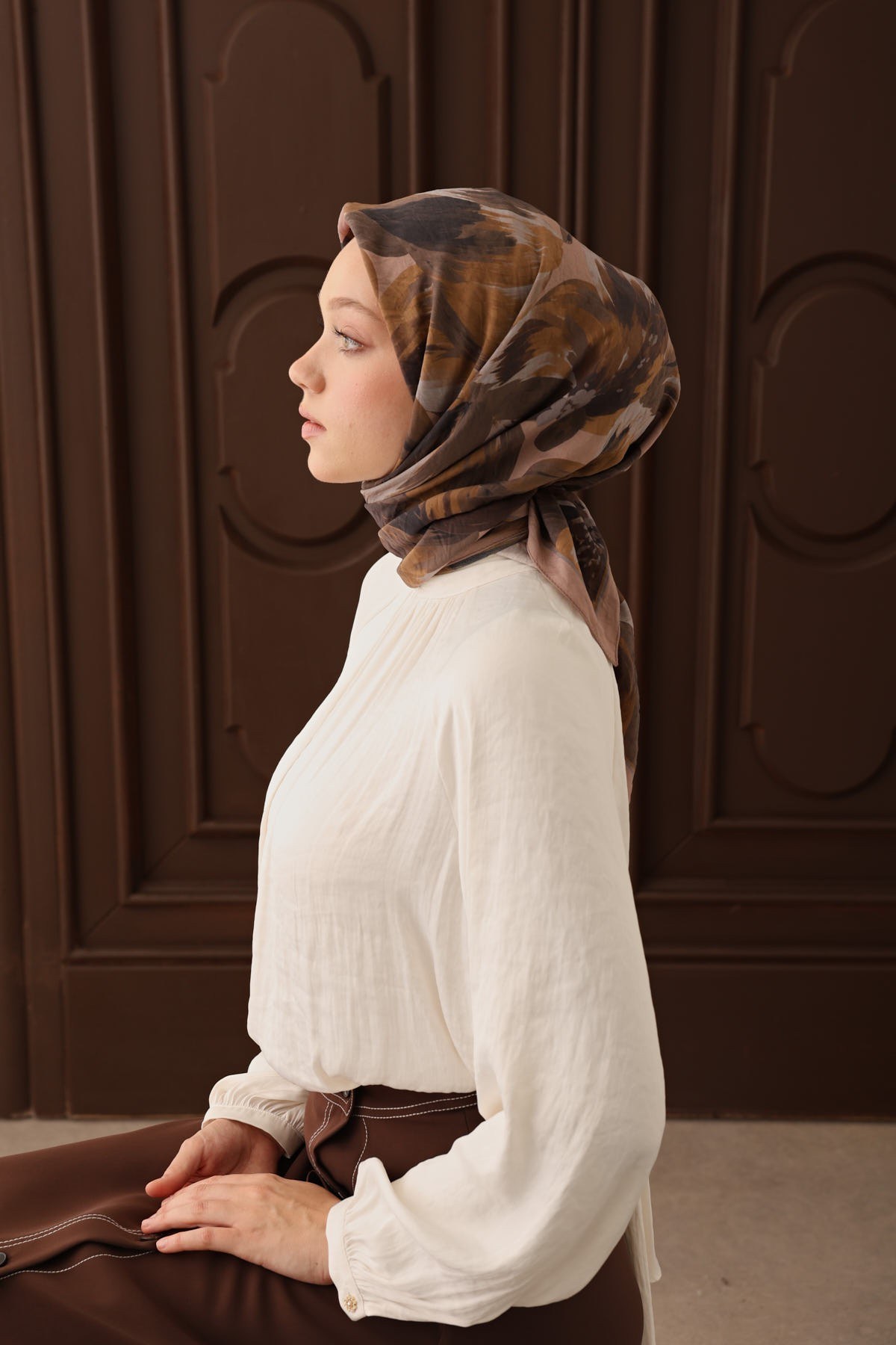 Velora Eşarp Flower Vizon