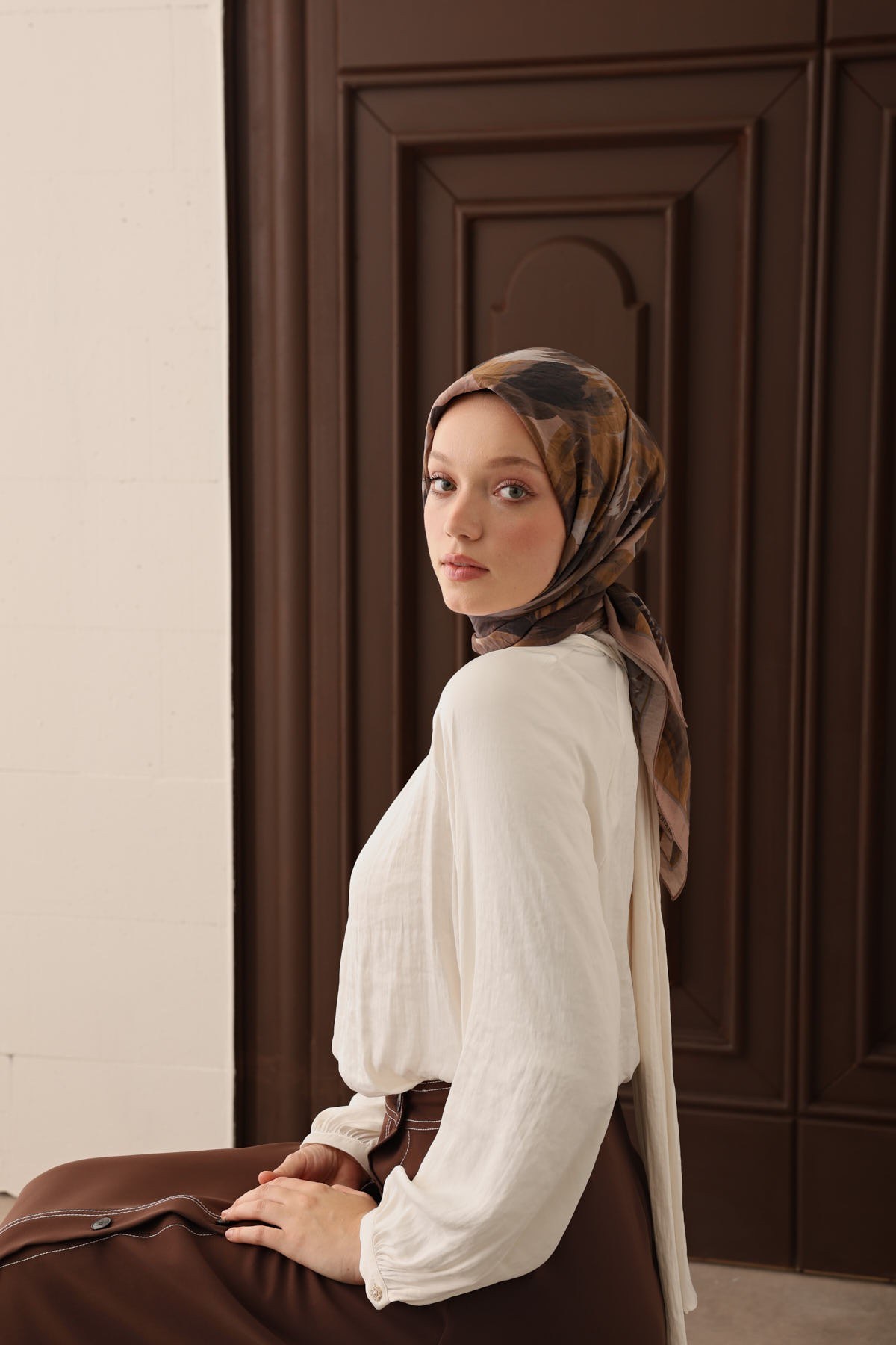 Velora Eşarp Flower Vizon