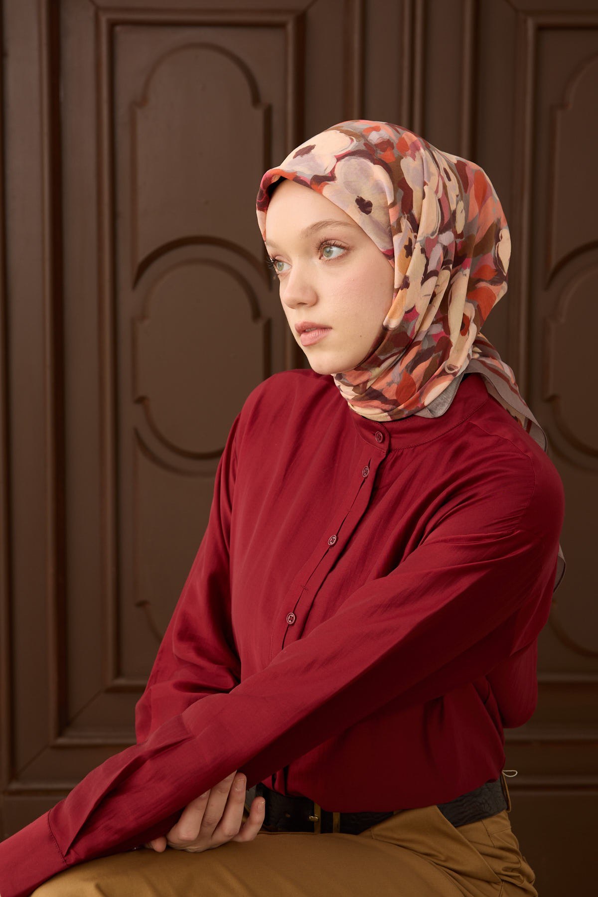 Velora Eşarp Flower Vizon
