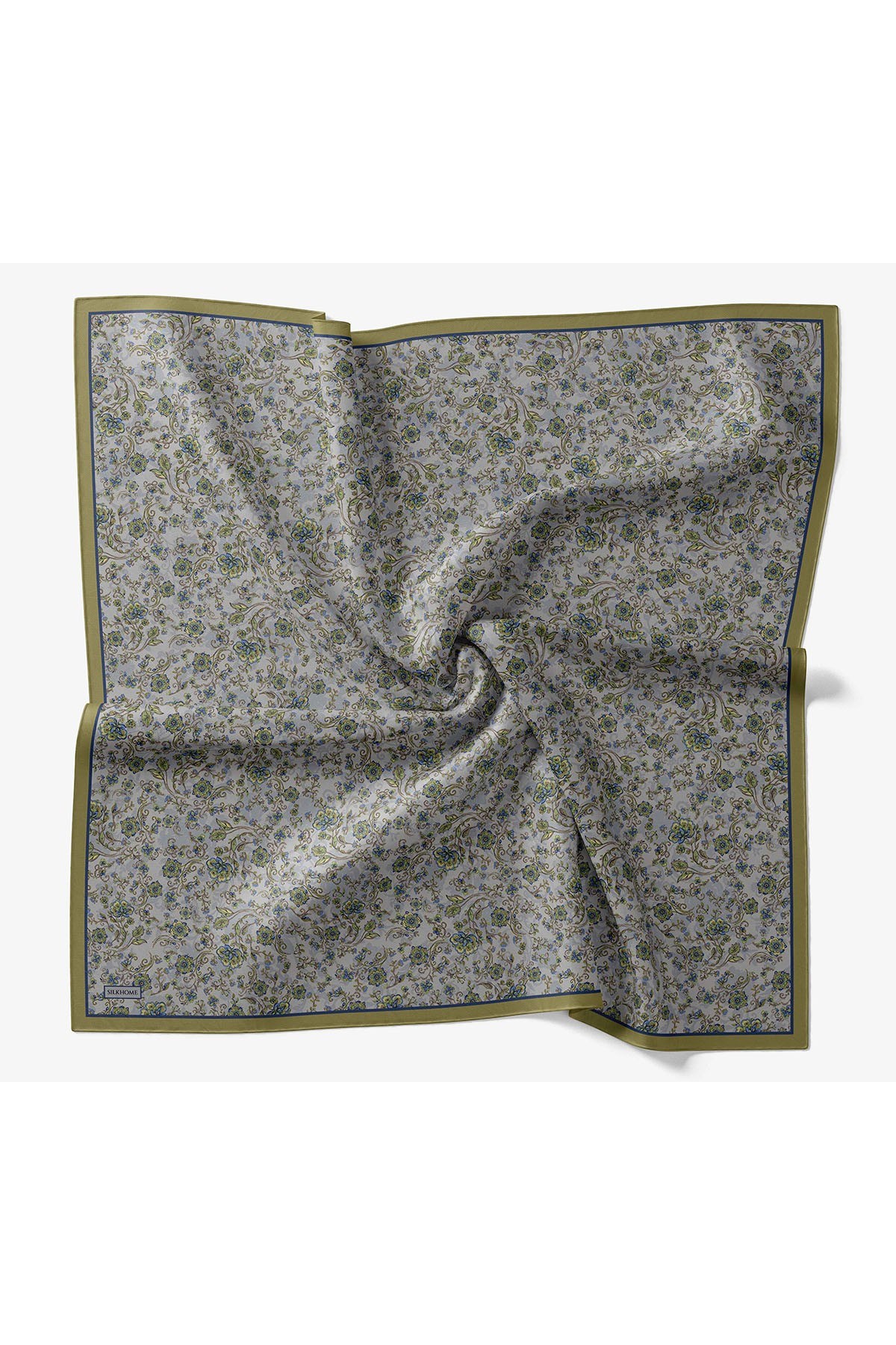 Velora Eşarp Modern Flora Gri 90x90