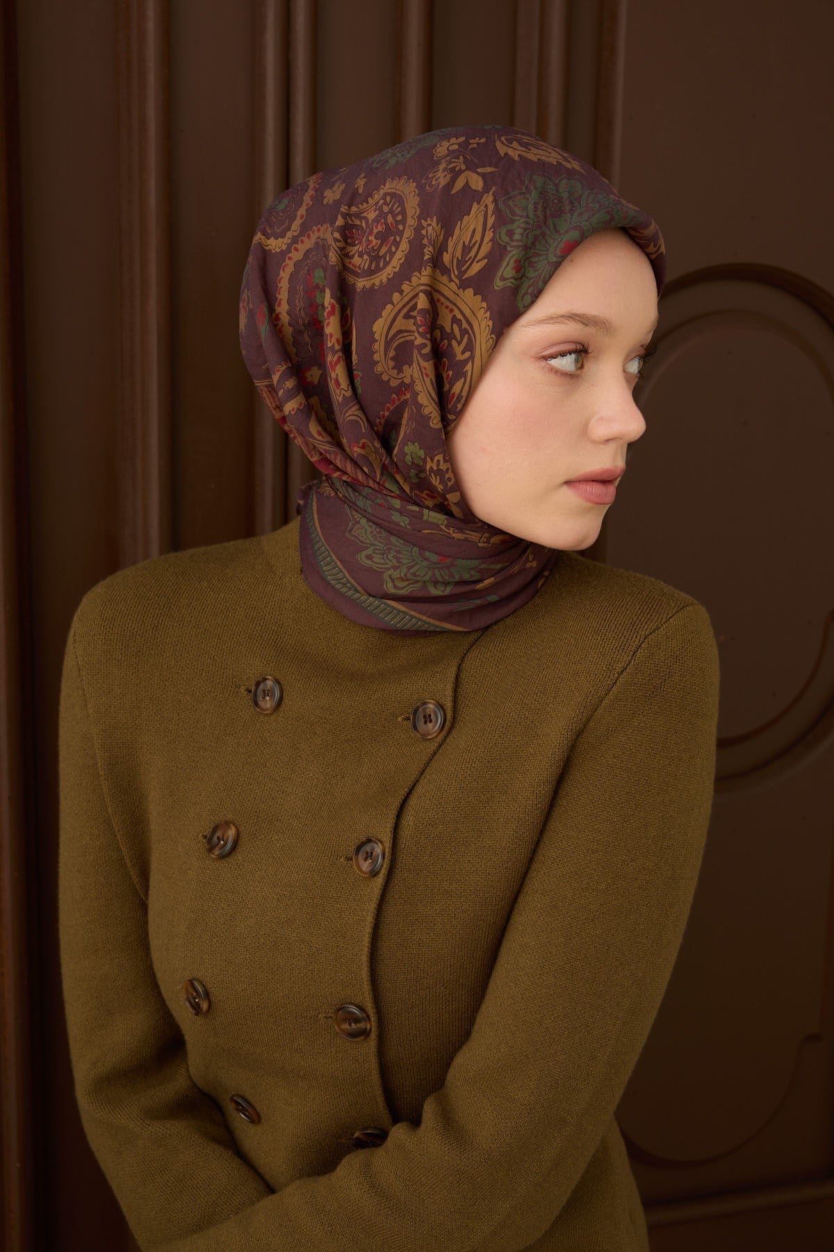 Velora Eşarp Shawl Pattern Acı Kahve