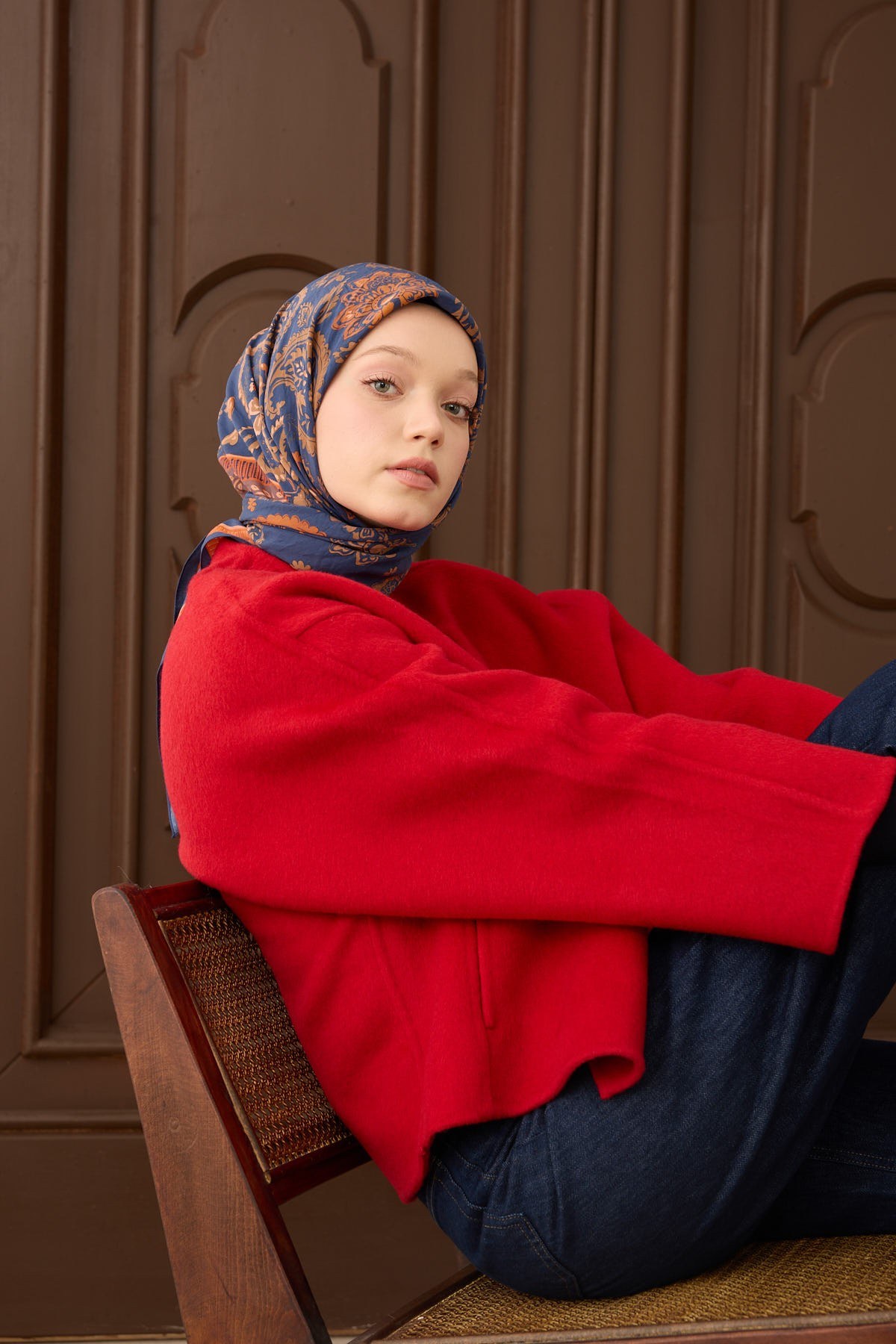 Velora Eşarp Shawl Pattern Gece Mavisi