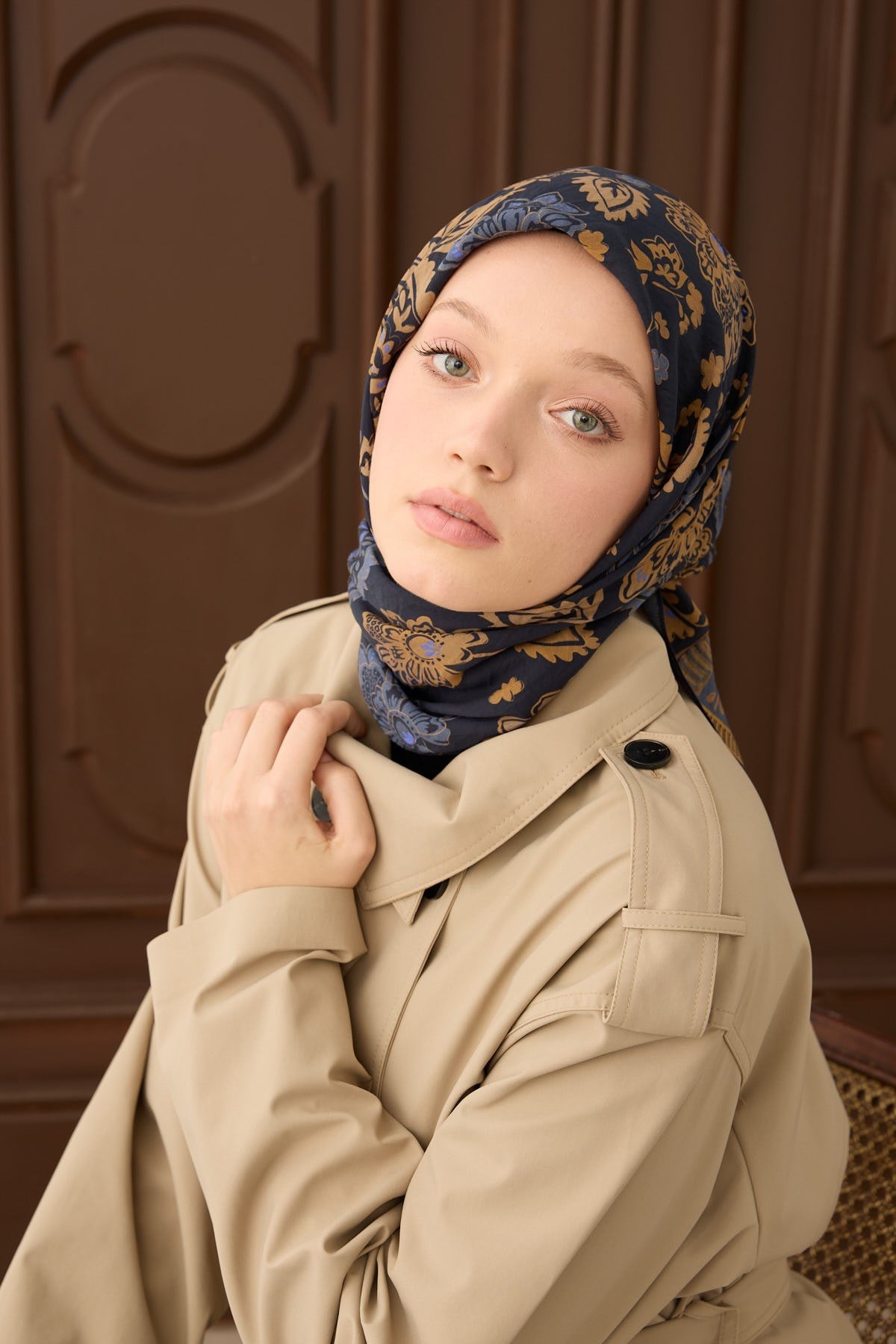 Velora Eşarp Shawl Pattern Lacivert