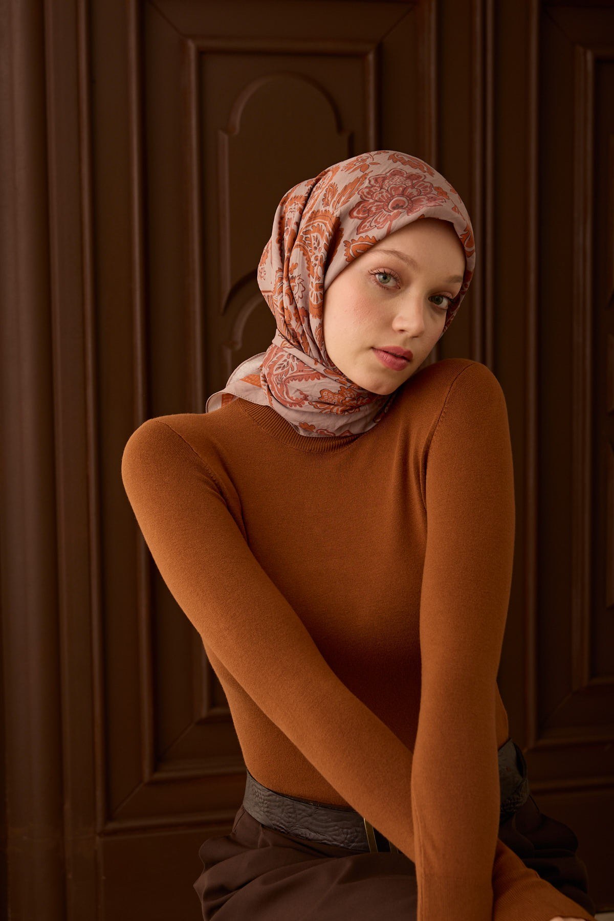 Velora Eşarp Shawl Pattern Turuncu