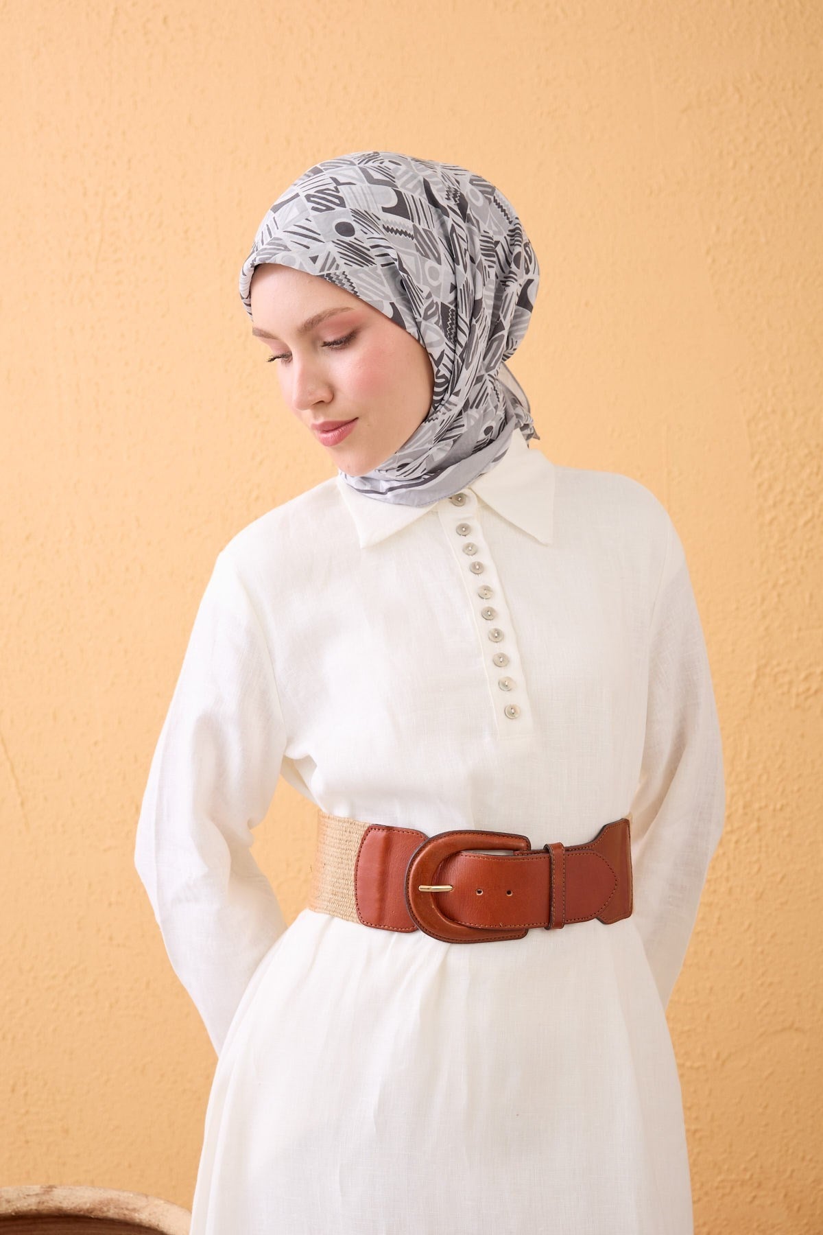 Velora Eşarp Vintage Paisley Gri