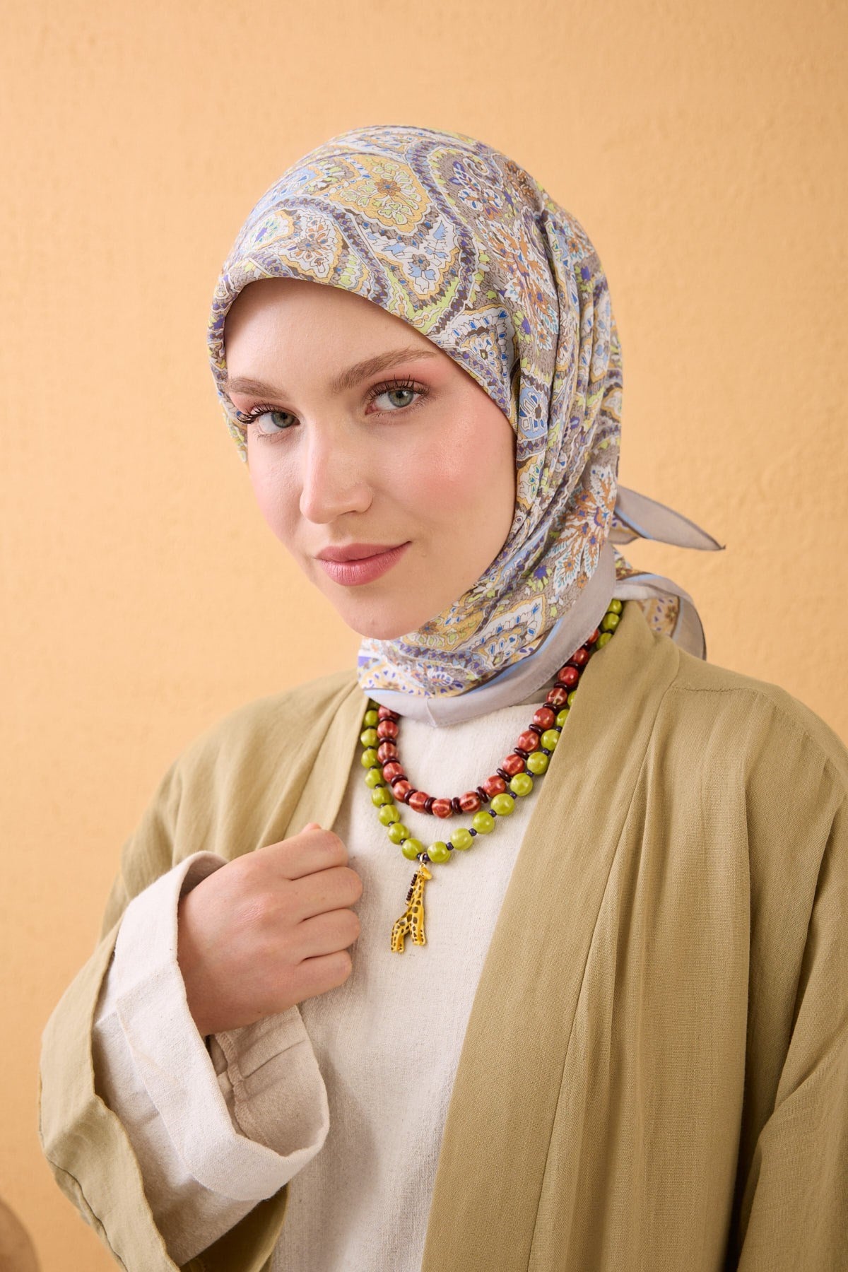 Velora Eşarp Vintage Paisley Gümüş