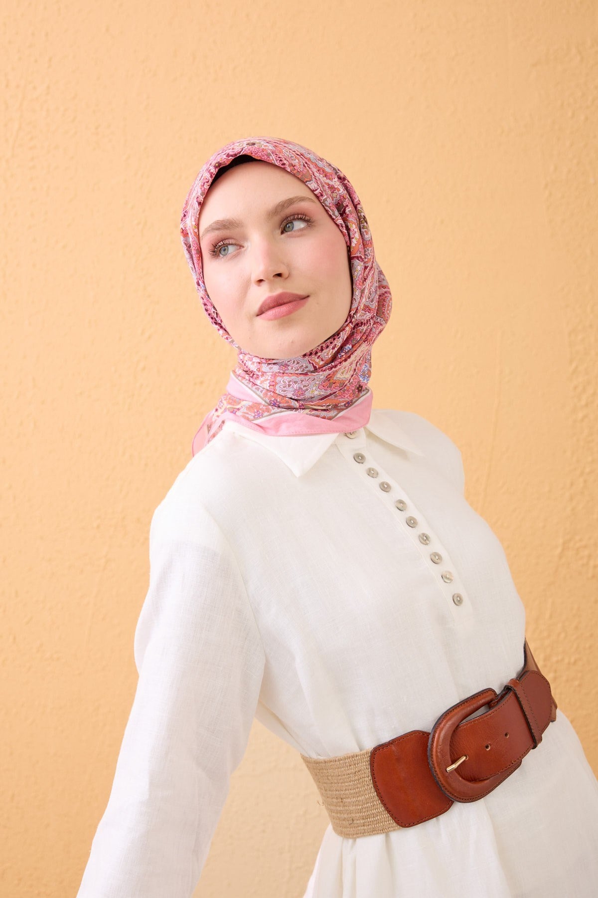 Velora Eşarp Vintage Paisley Pembe