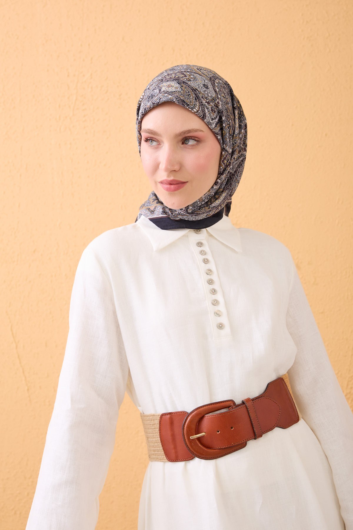 Velora Eşarp Vintage Paisley Siyah