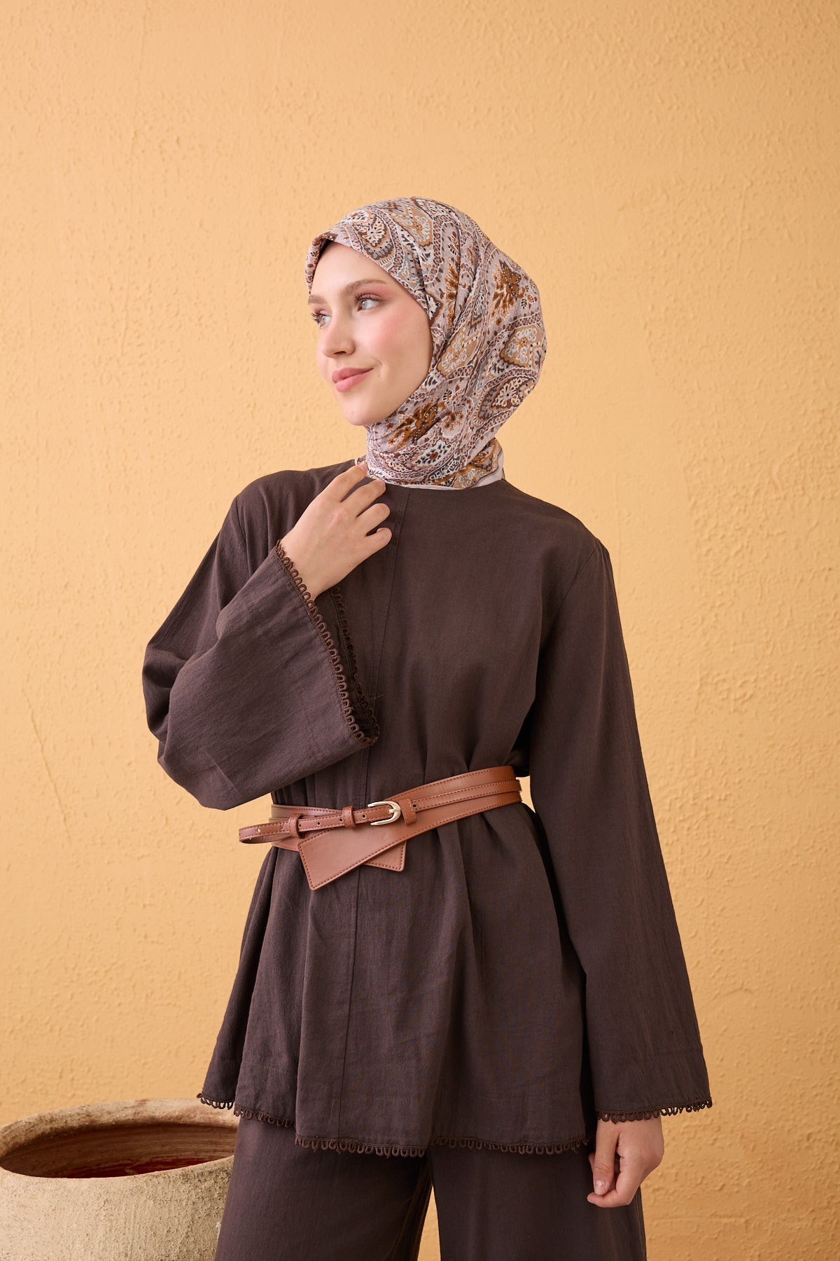 Velora Eşarp Vintage Paisley Taba