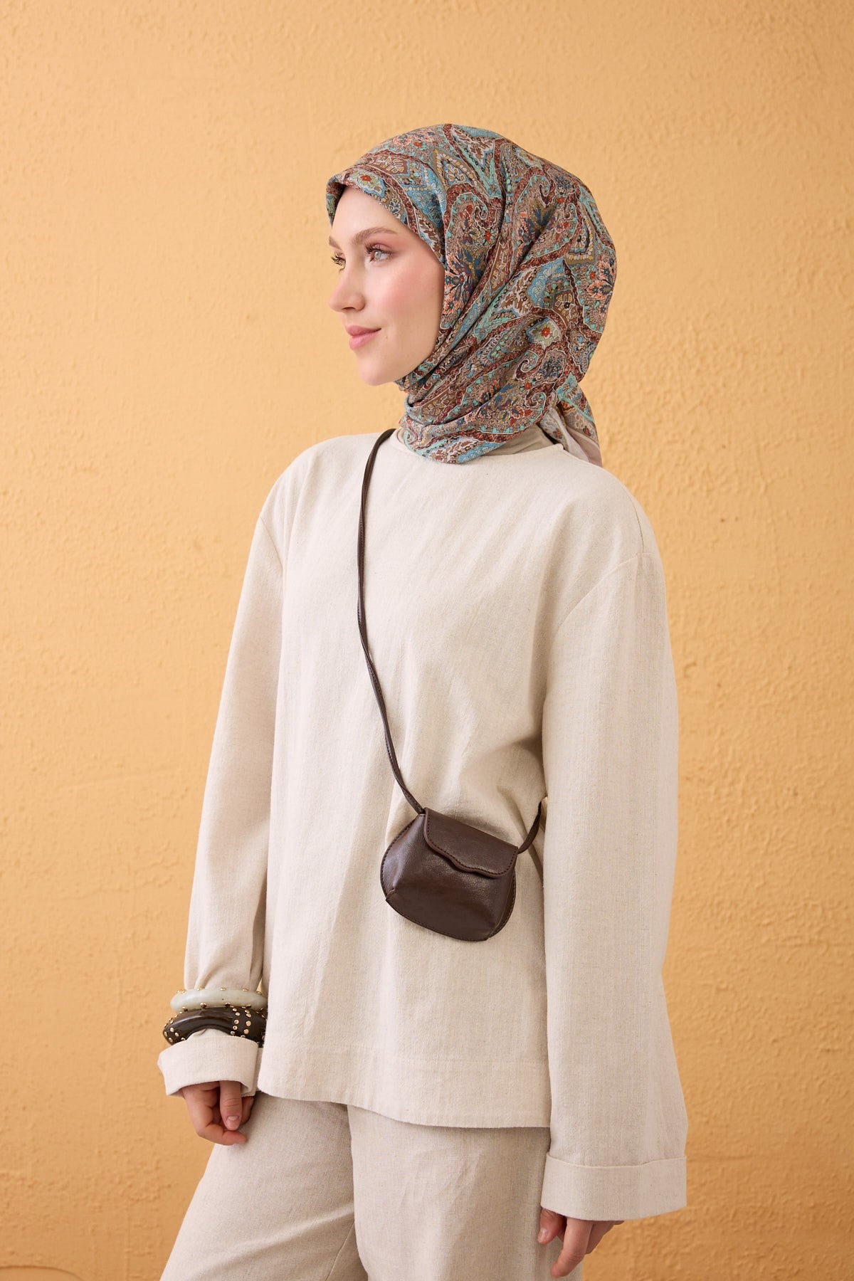 Velora Eşarp Vintage Paisley Vizon