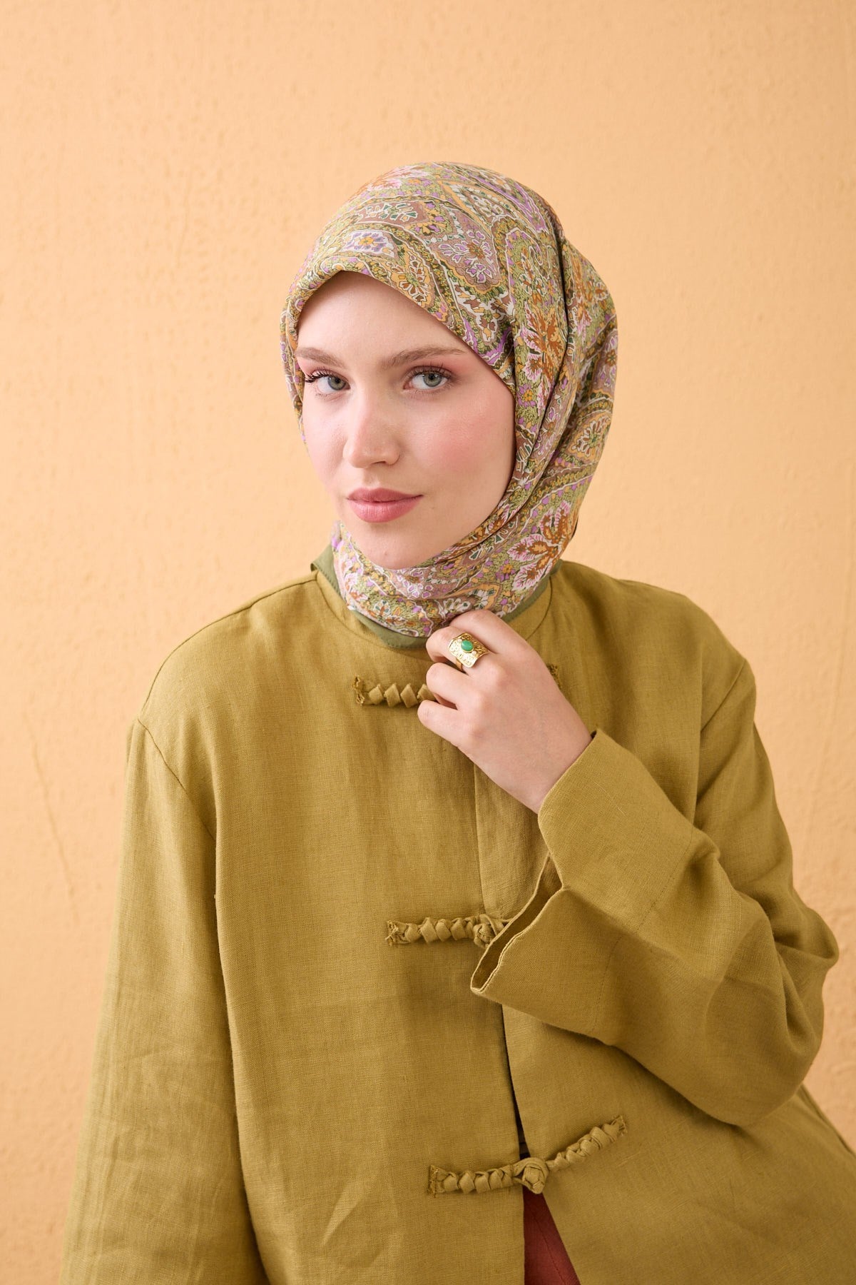 Velora Eşarp Vintage Paisley Yeşil