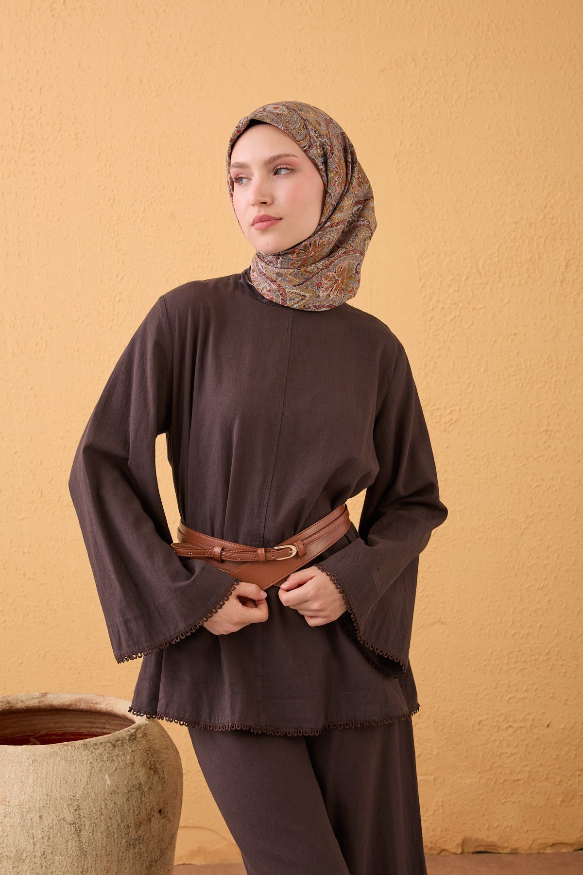 Velora Eşarp Vintage Paisley Yeşil Vizon