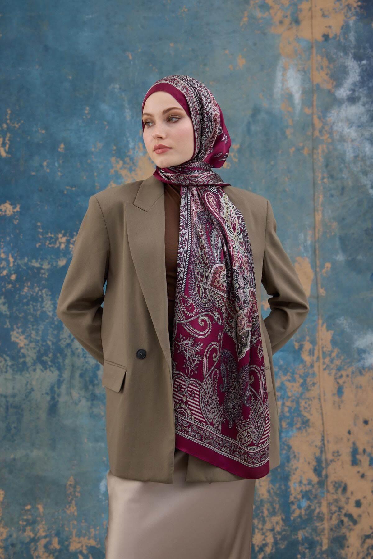 Vişne Hint Vual Şal -  5008-14