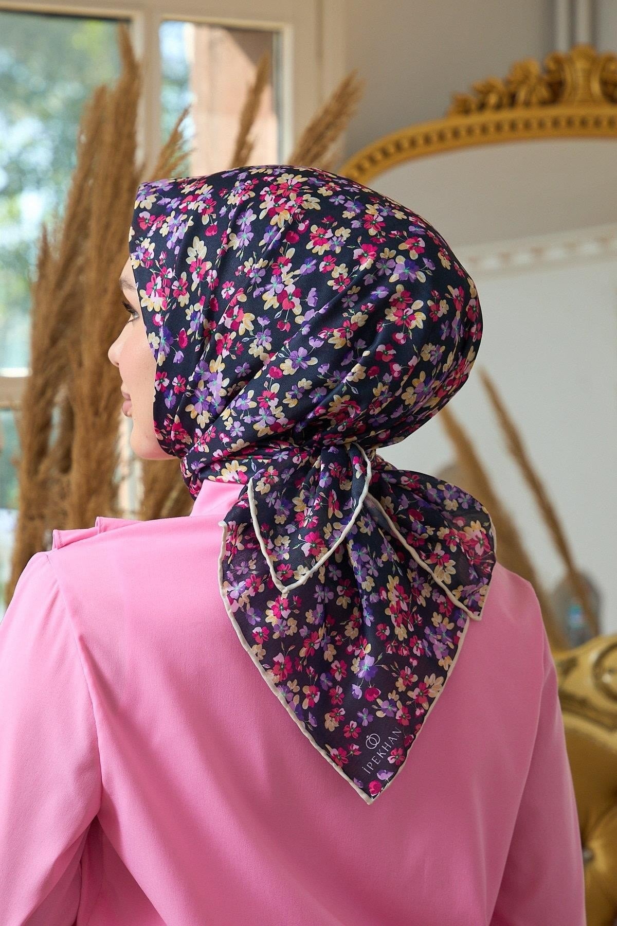 Yaz Işıltısı Koleksiyonu Soft Eşarp Lacivert Lila 1191-06