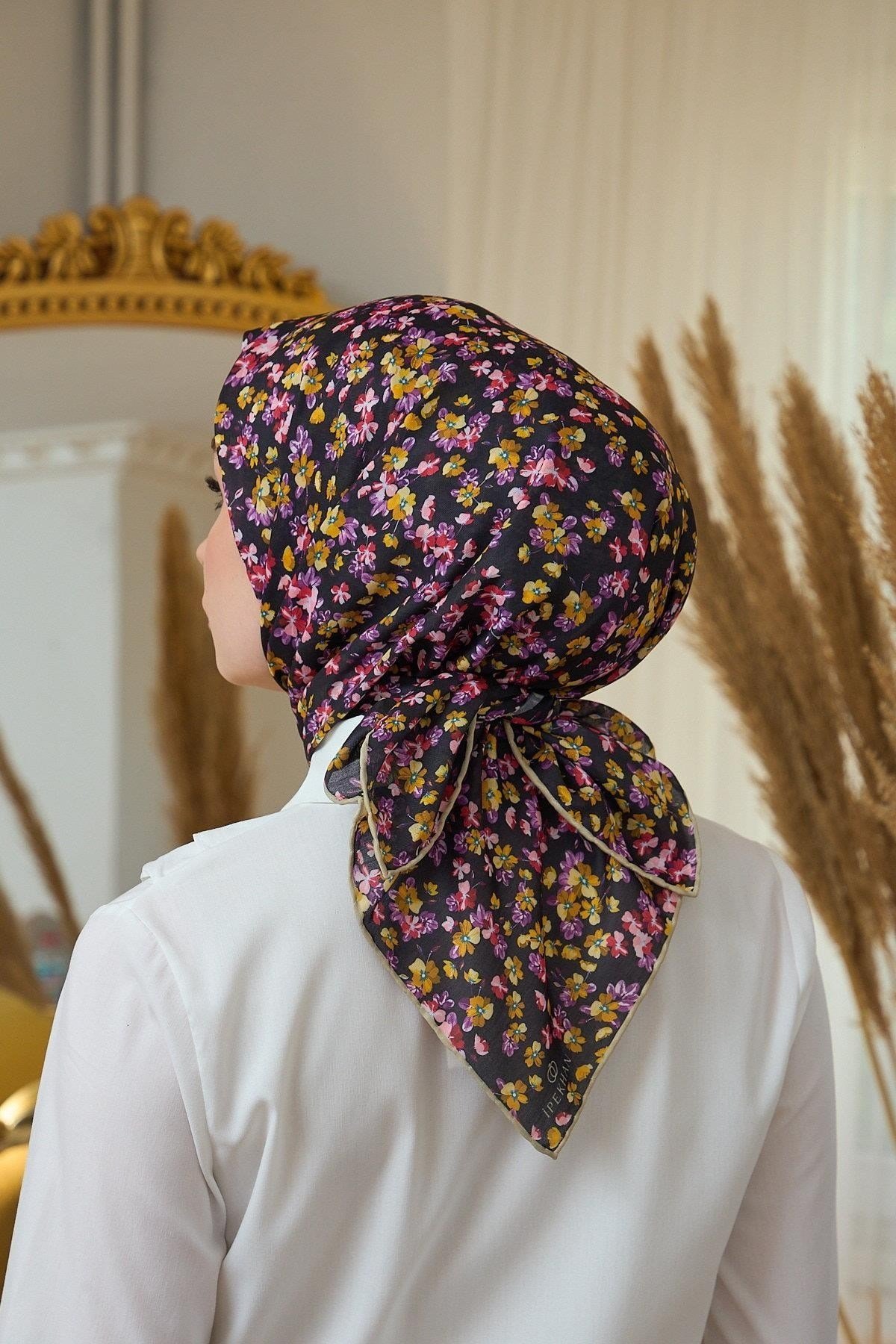 Yaz Işıltısı Koleksiyonu Soft Eşarp Siyah Orange 1191-07