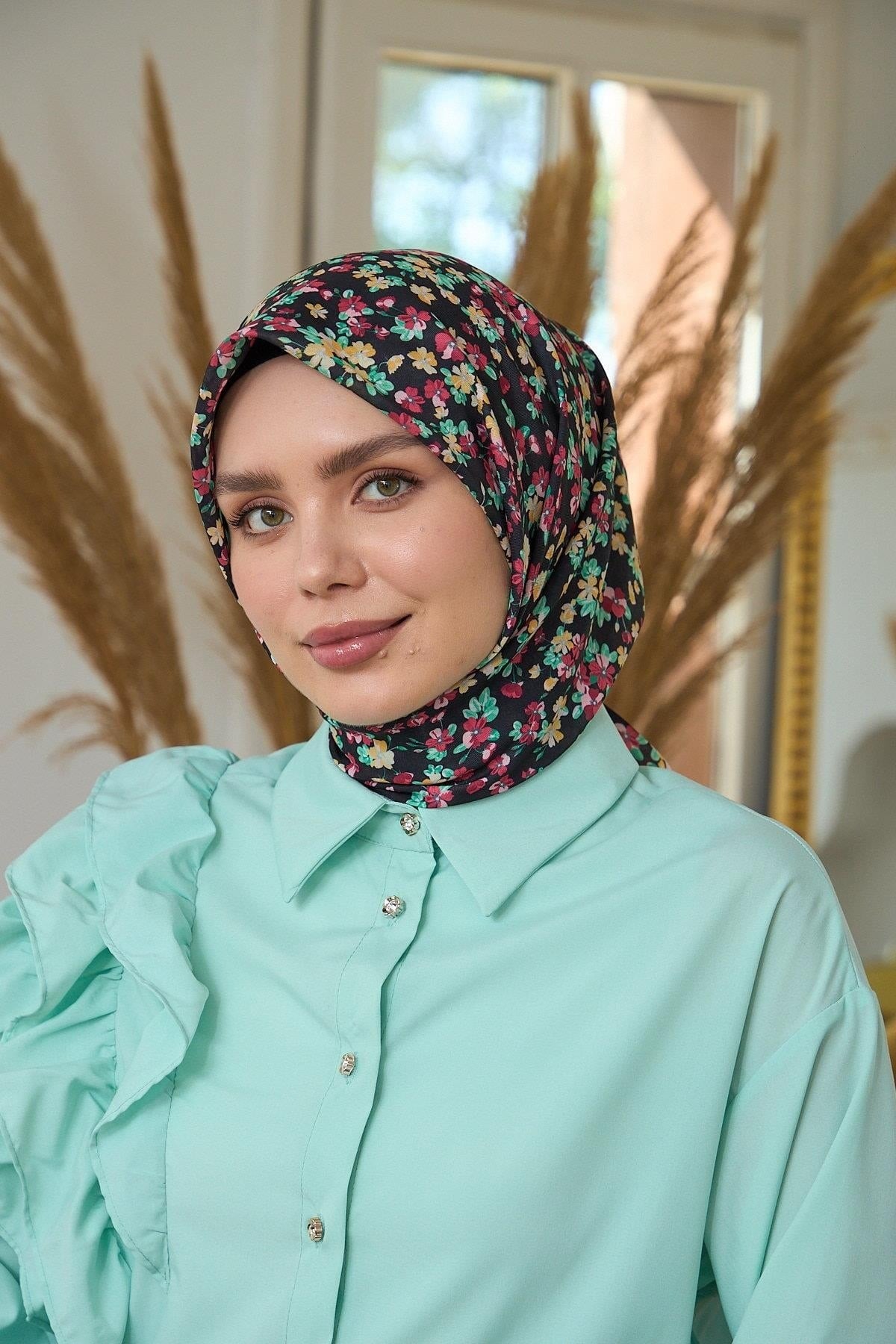 Yaz Işıltısı Koleksiyonu Soft Eşarp Siyah Sarı 1191-01