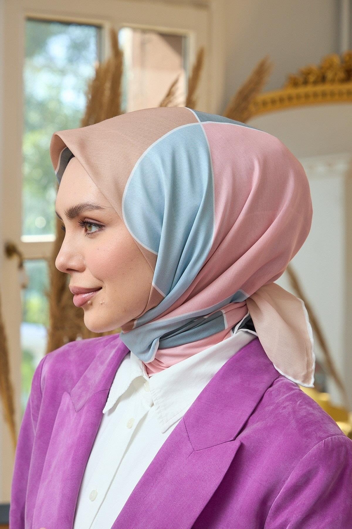 Yaz Işıltısı Koleksiyonu Soft Eşarp Turkuaz Somon 1190-05