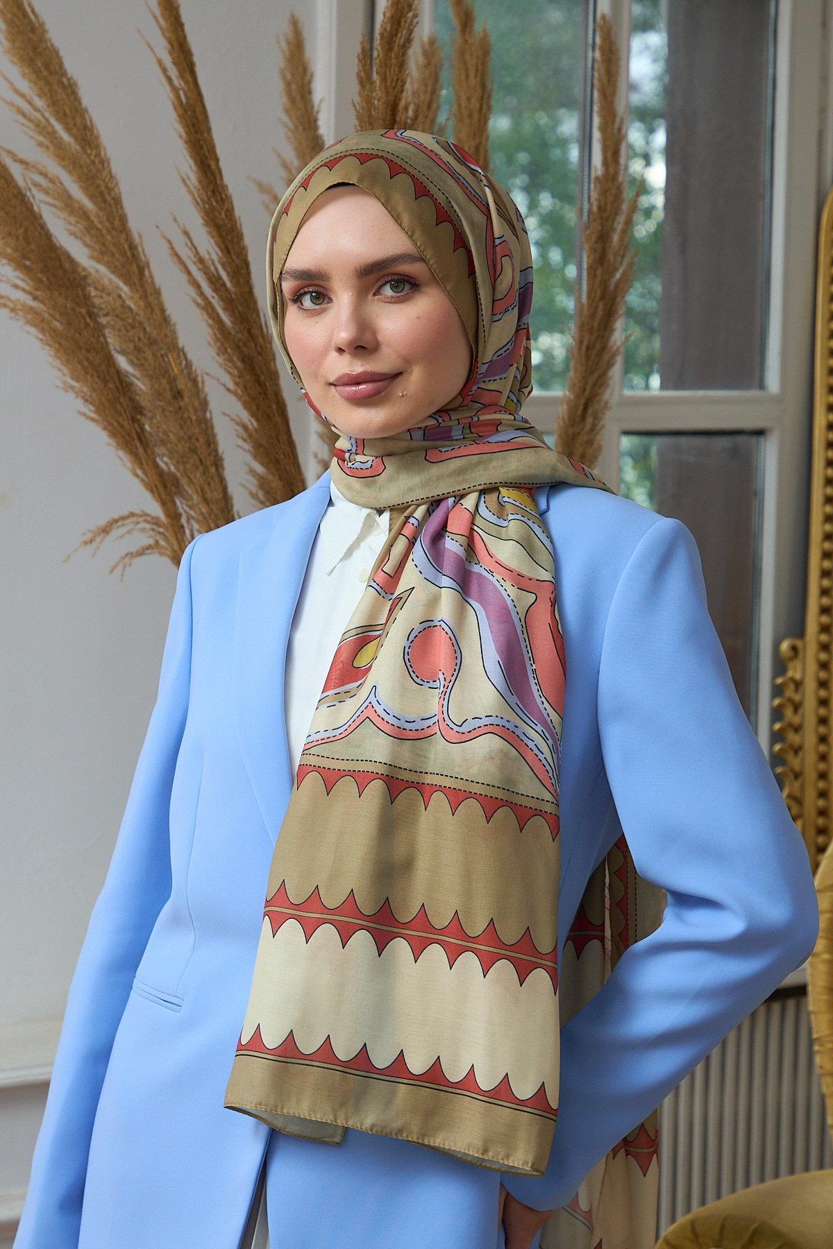 Yaz Işıltısı Koleksiyonu Soft Şal Krem Sütlü Kahve 3045-11