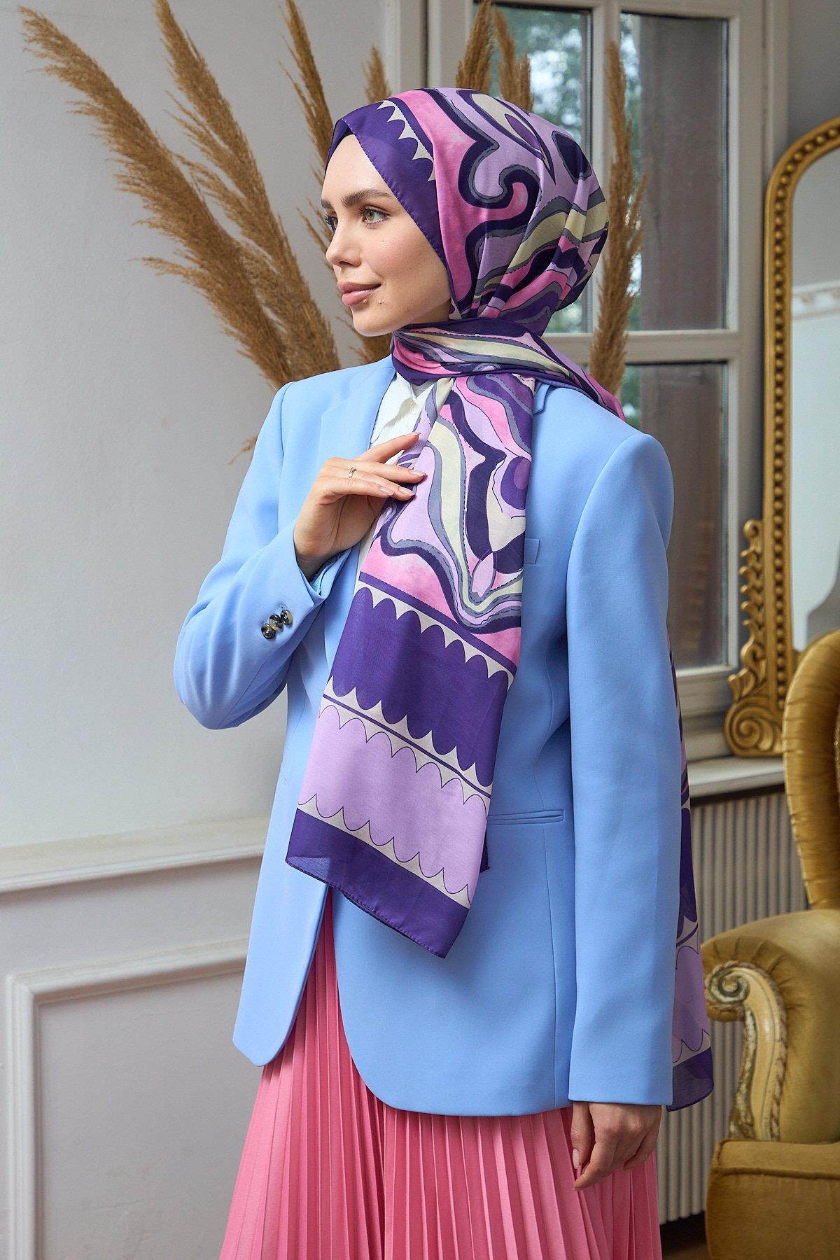 Yaz Işıltısı Koleksiyonu Soft Şal Lila Pembe 3045-09