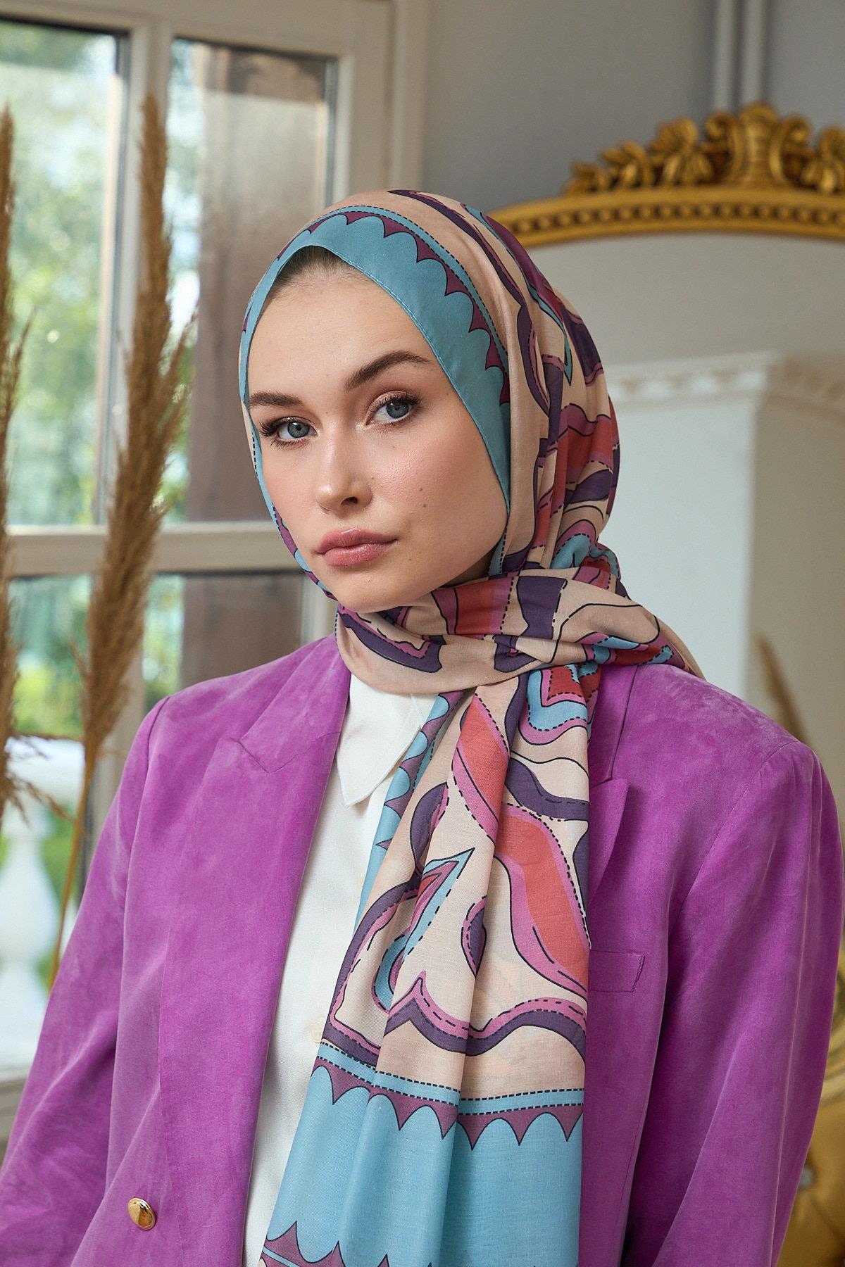 Yaz Işıltısı Koleksiyonu Soft Şal Mavi Menekşe 3045-05