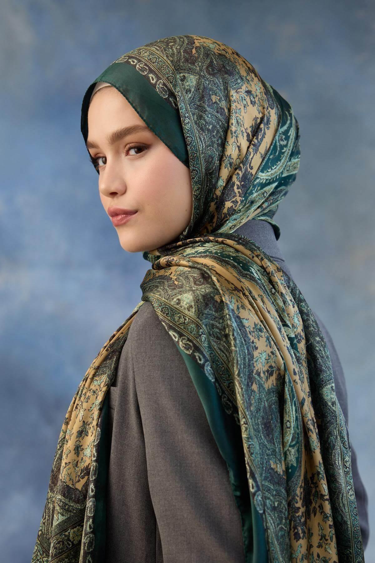 Zümrüt Hint Vual Şal -  5002-07