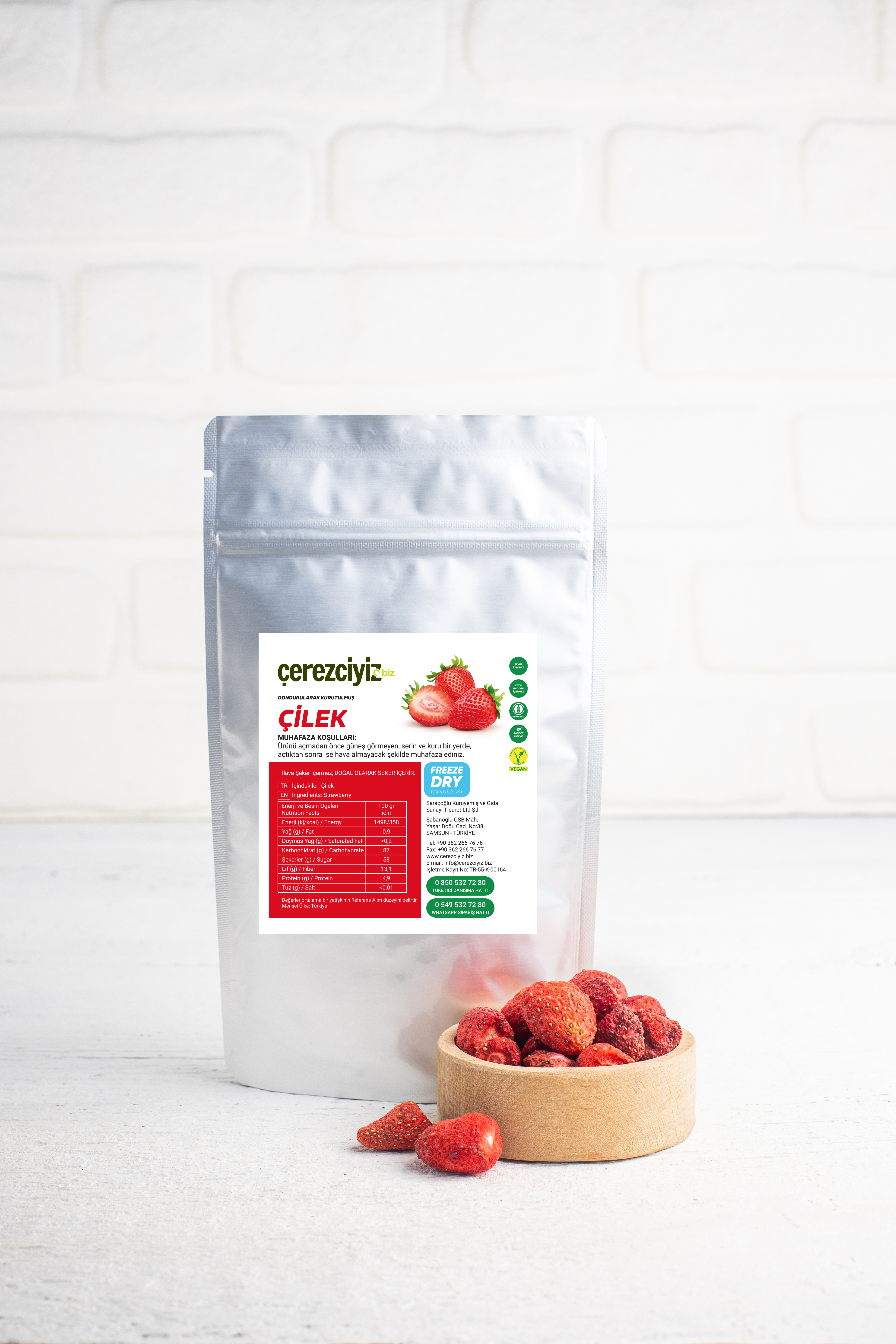 30gr. Dondurularak Kurutulmuş Çilek (Freeze Dried)