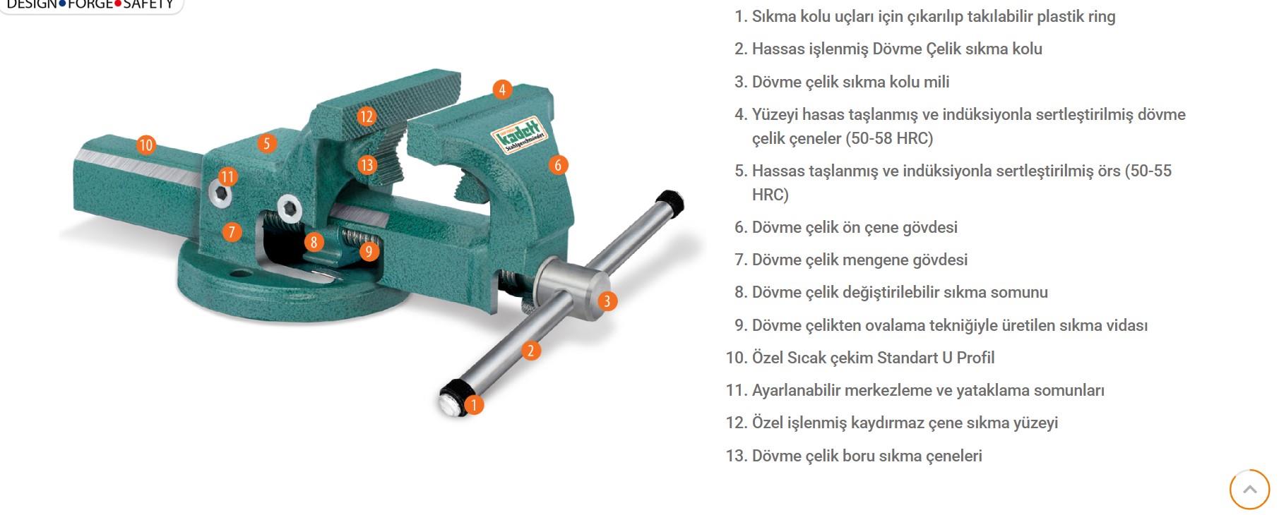 Kanca Kadett Tesisatçı Mengenesi Sabit 125mm