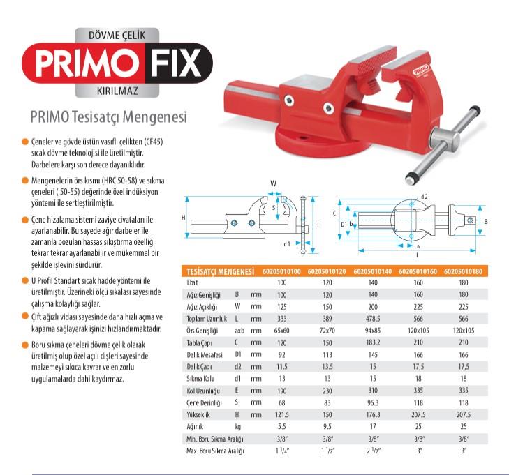 Kanca Primofix Tesisatçı Mengene 180mm