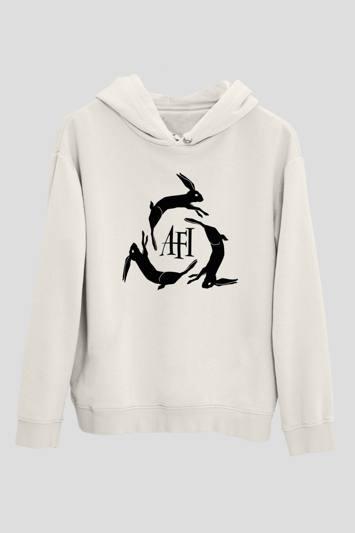  Afi Beyaz Unisex Kapüşonlu Sweatshirt